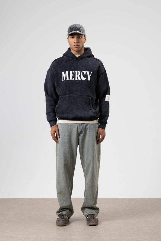 Oversized Sweatshirt with Card-Print Detail and Washed Finish
