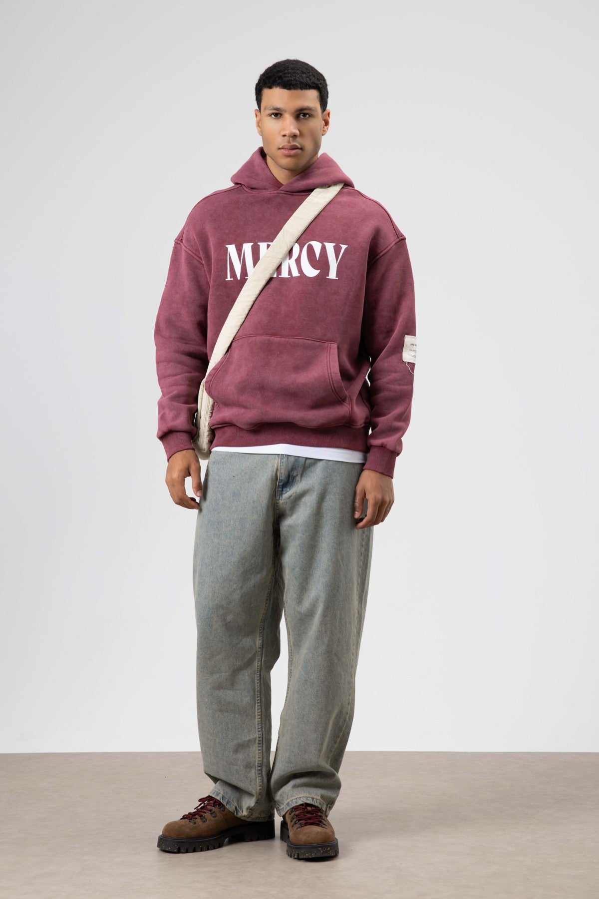 Oversized Sweatshirt with Card-Print Detail and Washed Finish