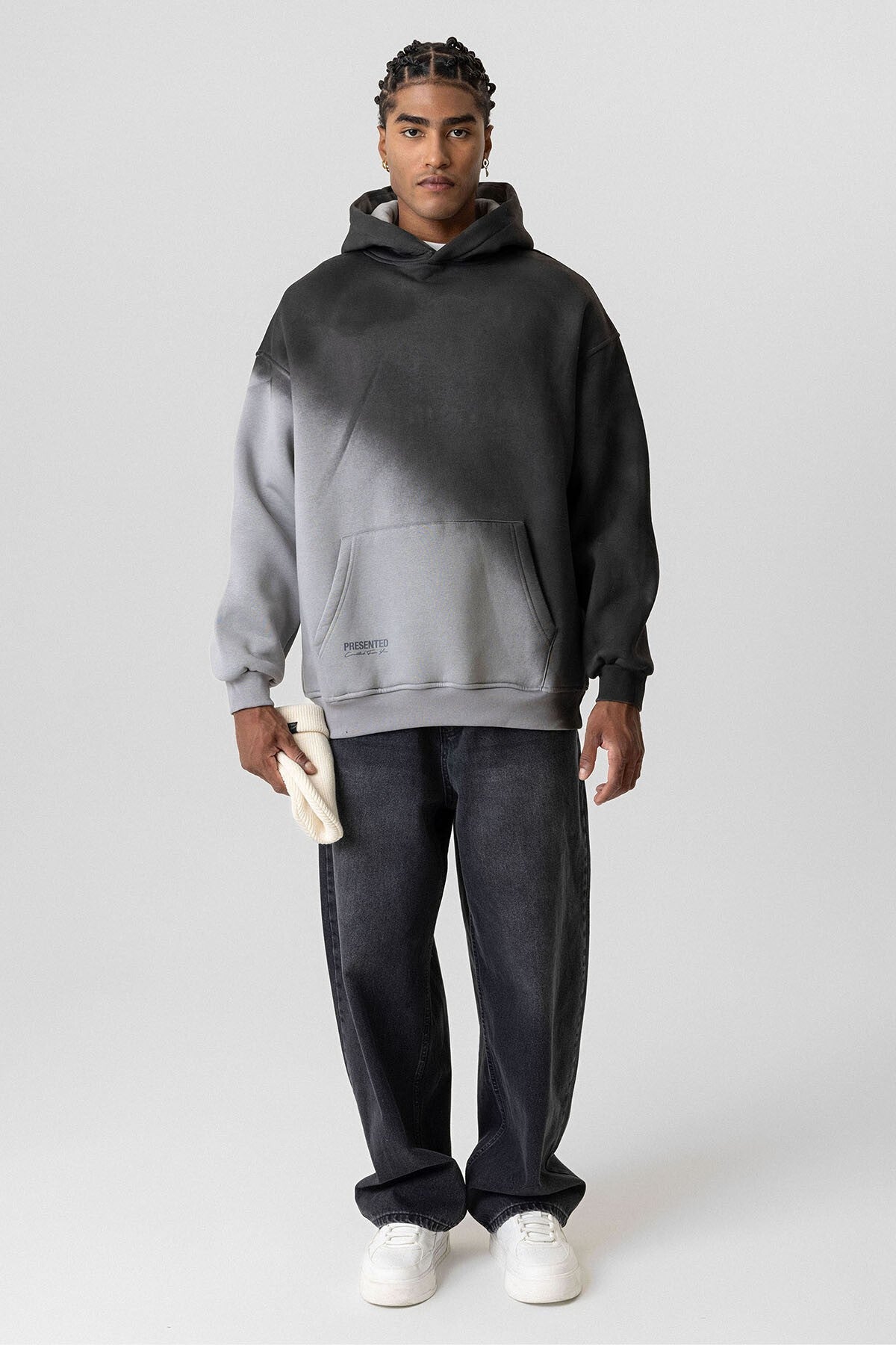 Oversized Hooded Sweatshirt with Color Gradient