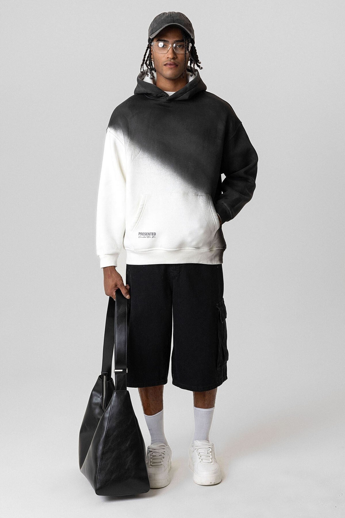 Oversized Hooded Sweatshirt with Color Gradient