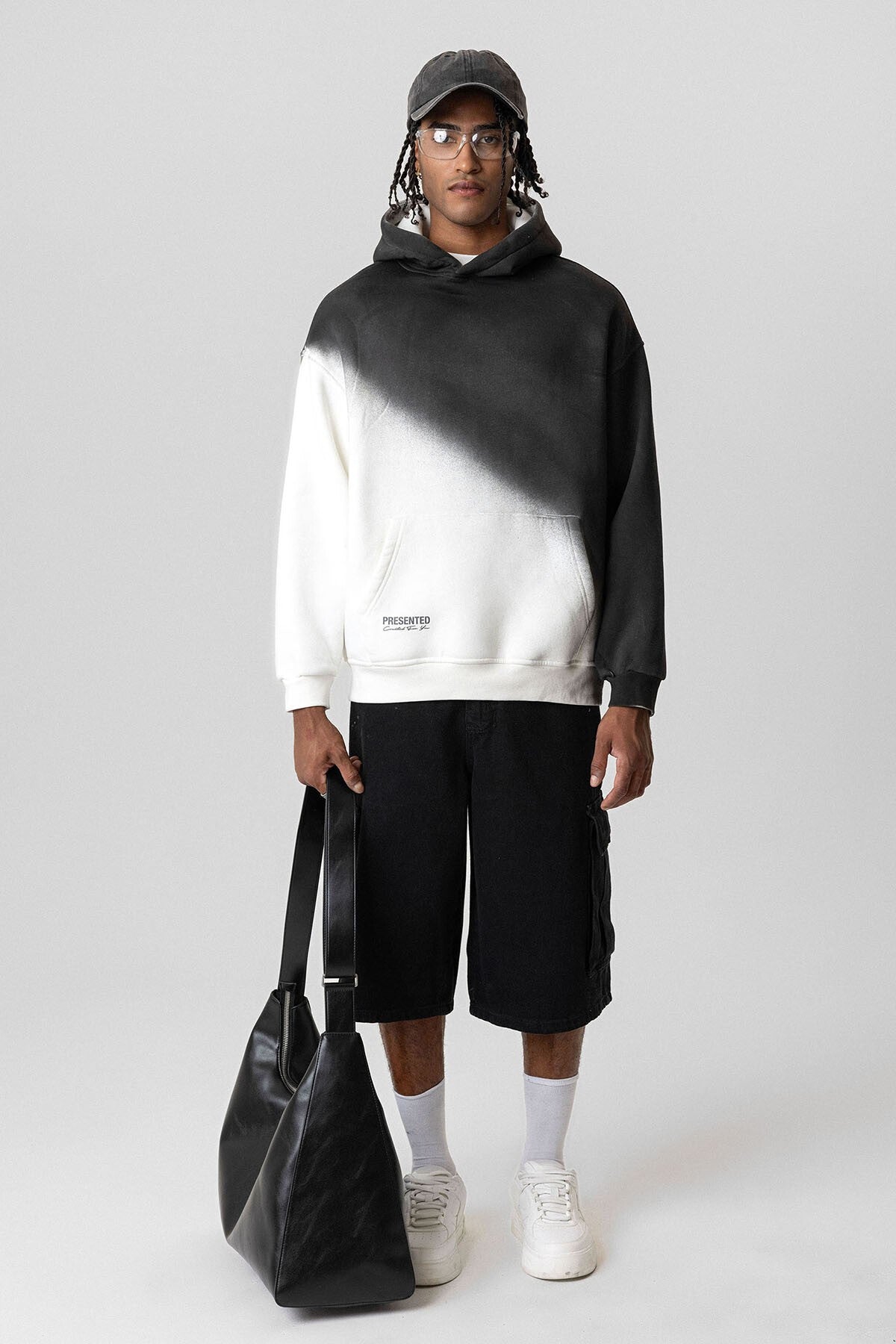 Oversized Hooded Sweatshirt with Color Gradient