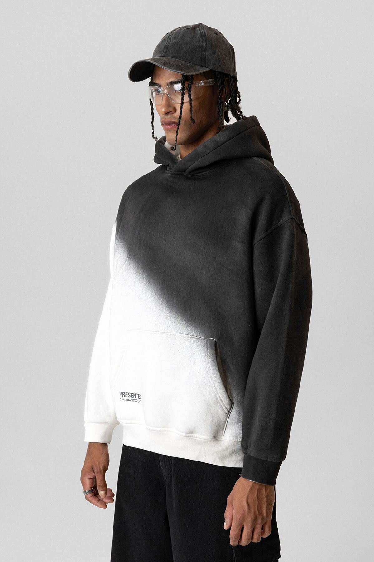 Oversized Hooded Sweatshirt with Color Gradient