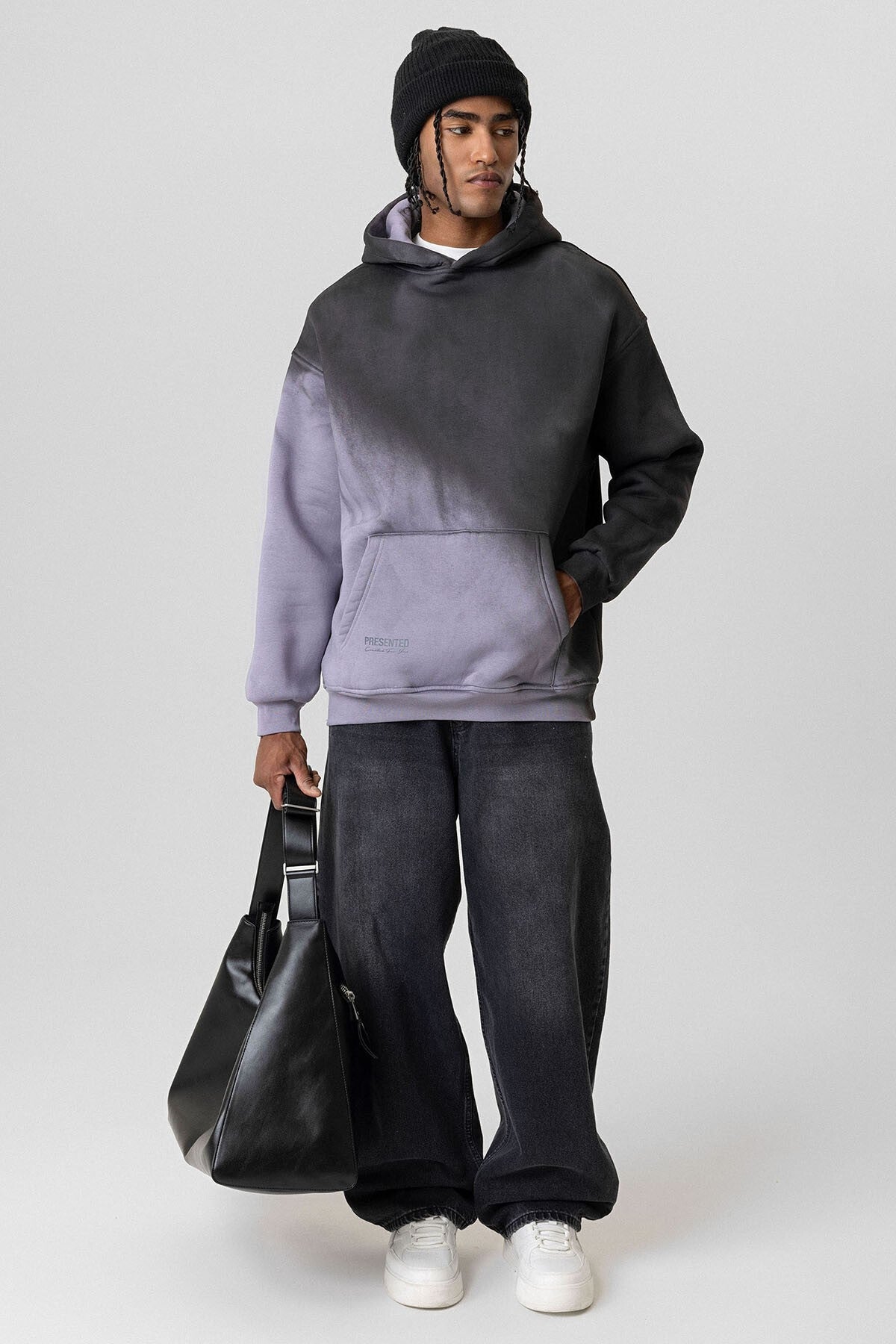 Oversized Hooded Sweatshirt with Color Gradient