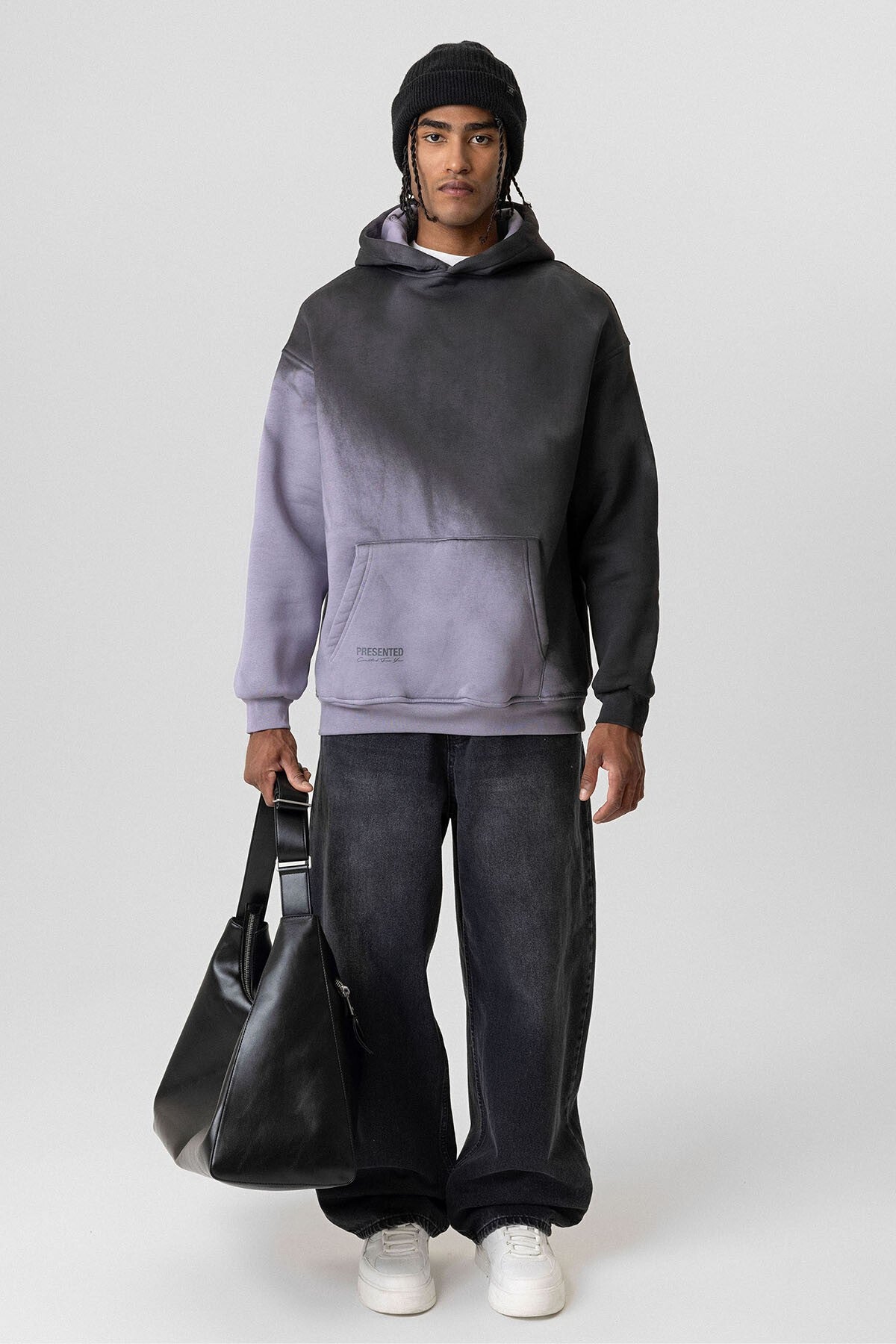 Oversized Hooded Sweatshirt with Color Gradient