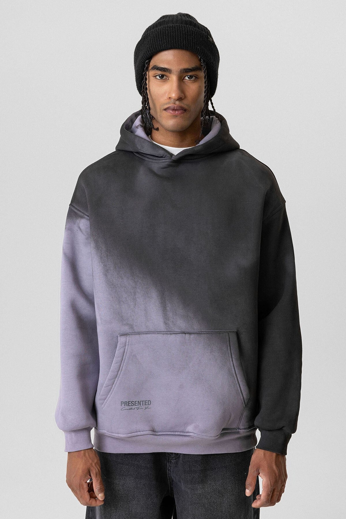Oversized Hooded Sweatshirt with Color Gradient