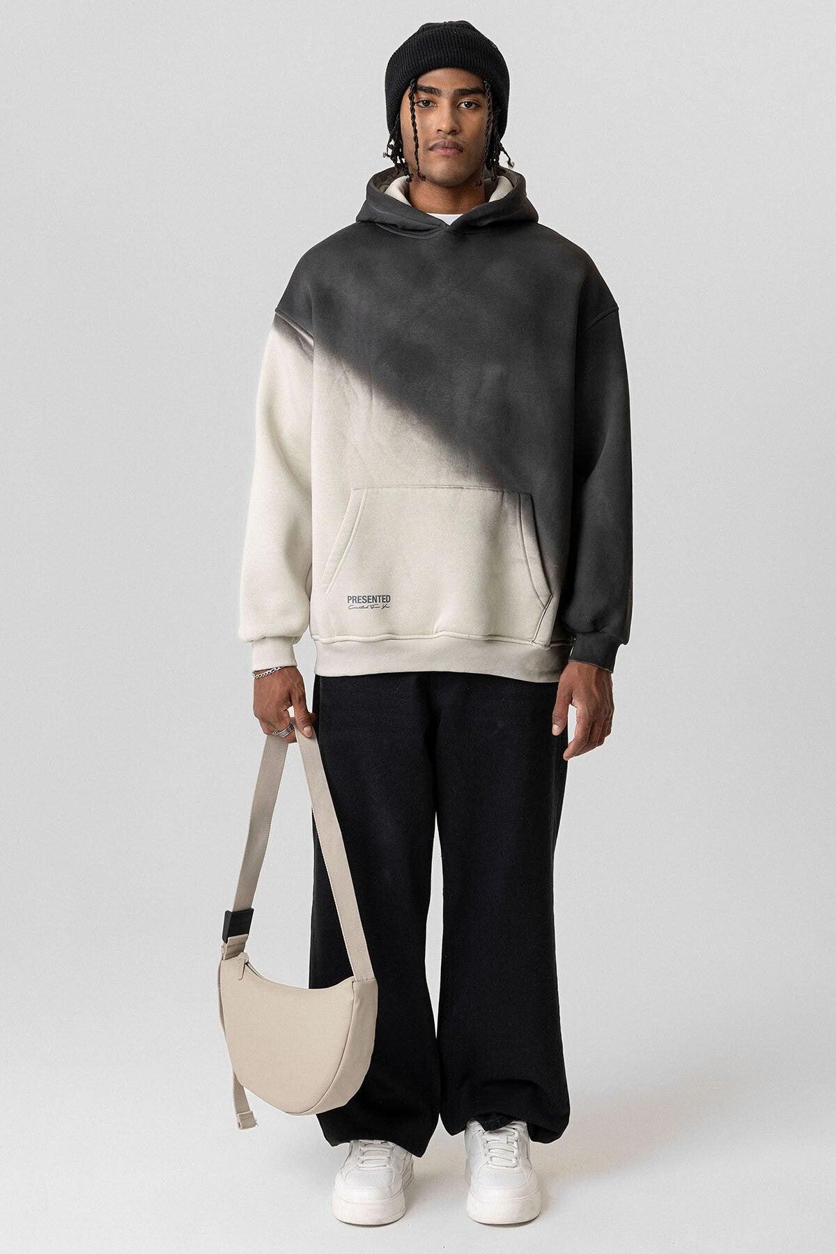 Oversized Hooded Sweatshirt with Color Gradient