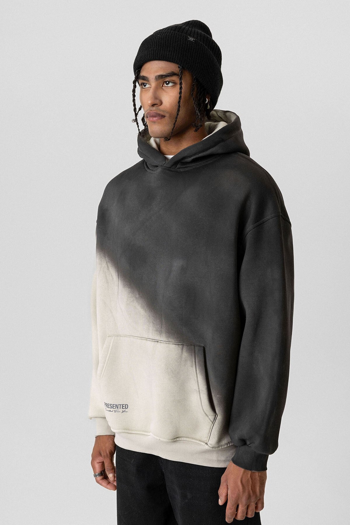 Oversized Hooded Sweatshirt with Color Gradient