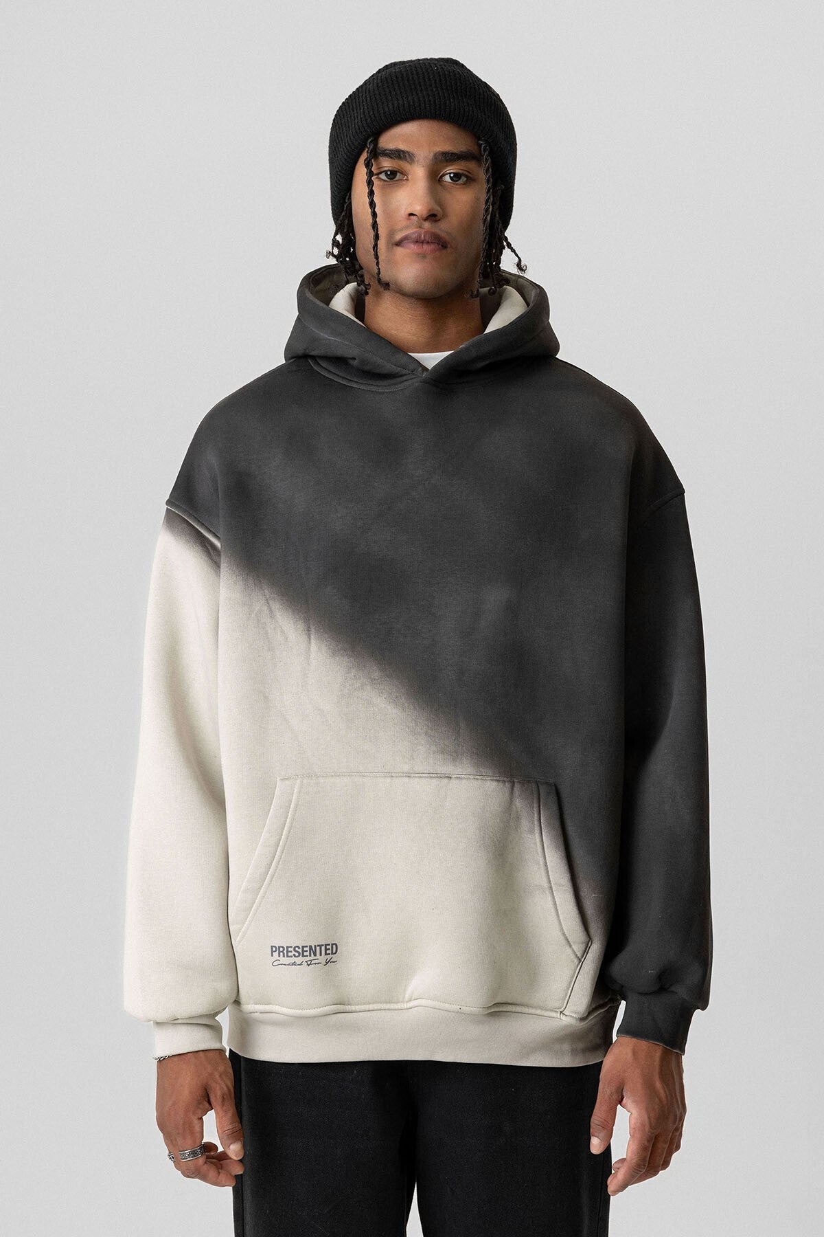 Oversized Hooded Sweatshirt with Color Gradient