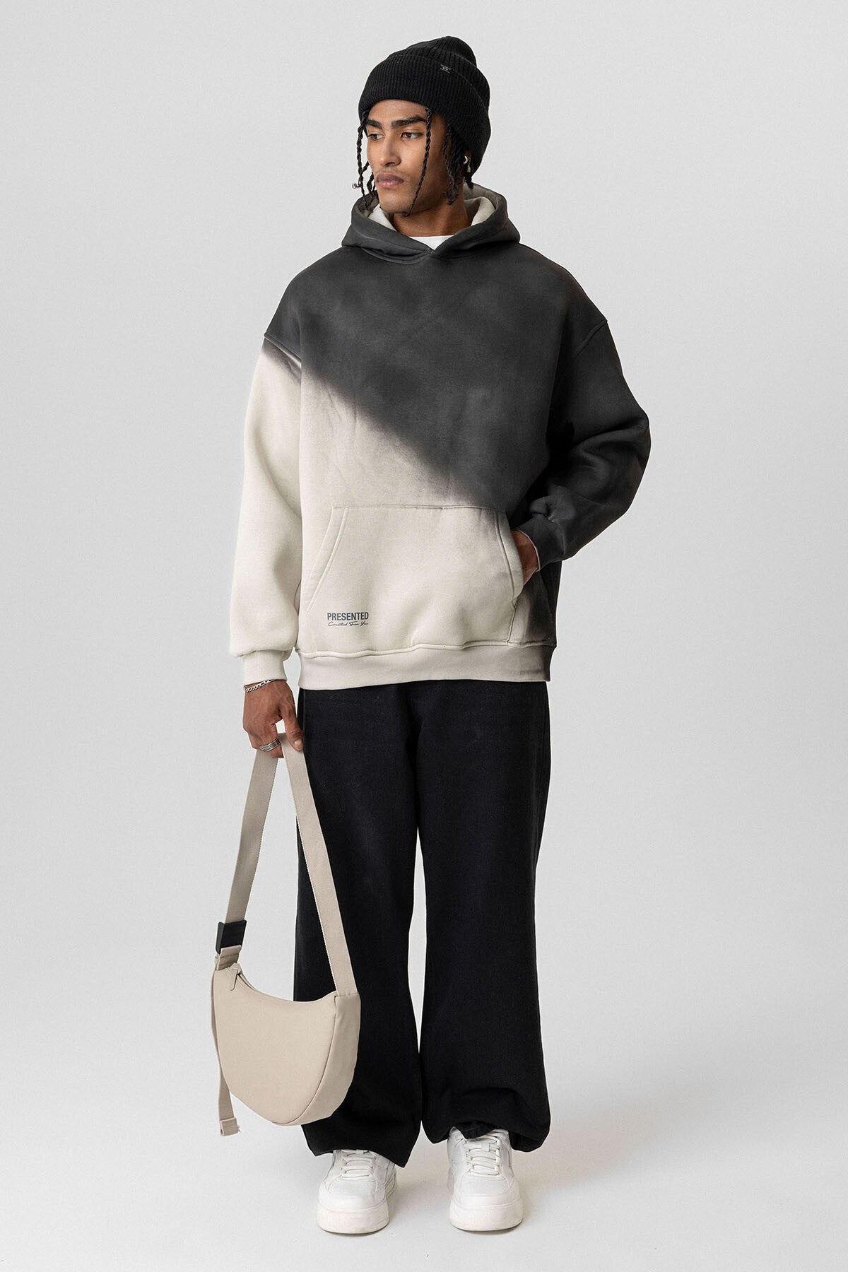 Oversized Hooded Sweatshirt with Color Gradient