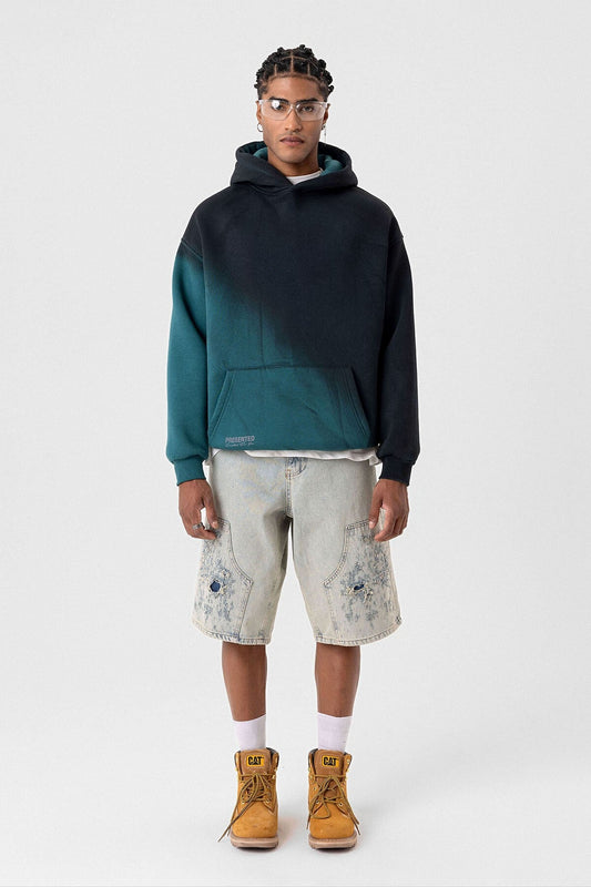 Oversized Hooded Sweatshirt with Color Gradient
