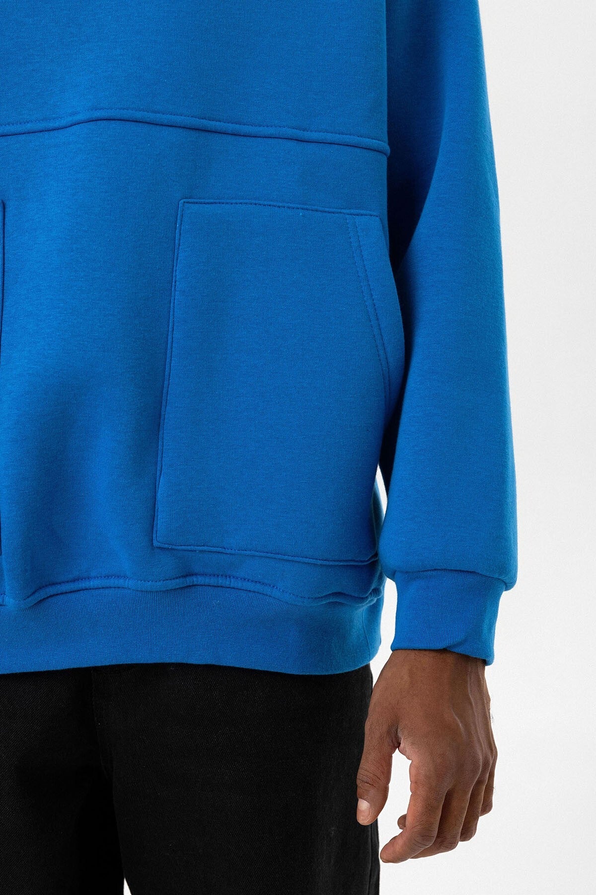 Hooded Sweatshirt with Double-Pocket Zipper Detail