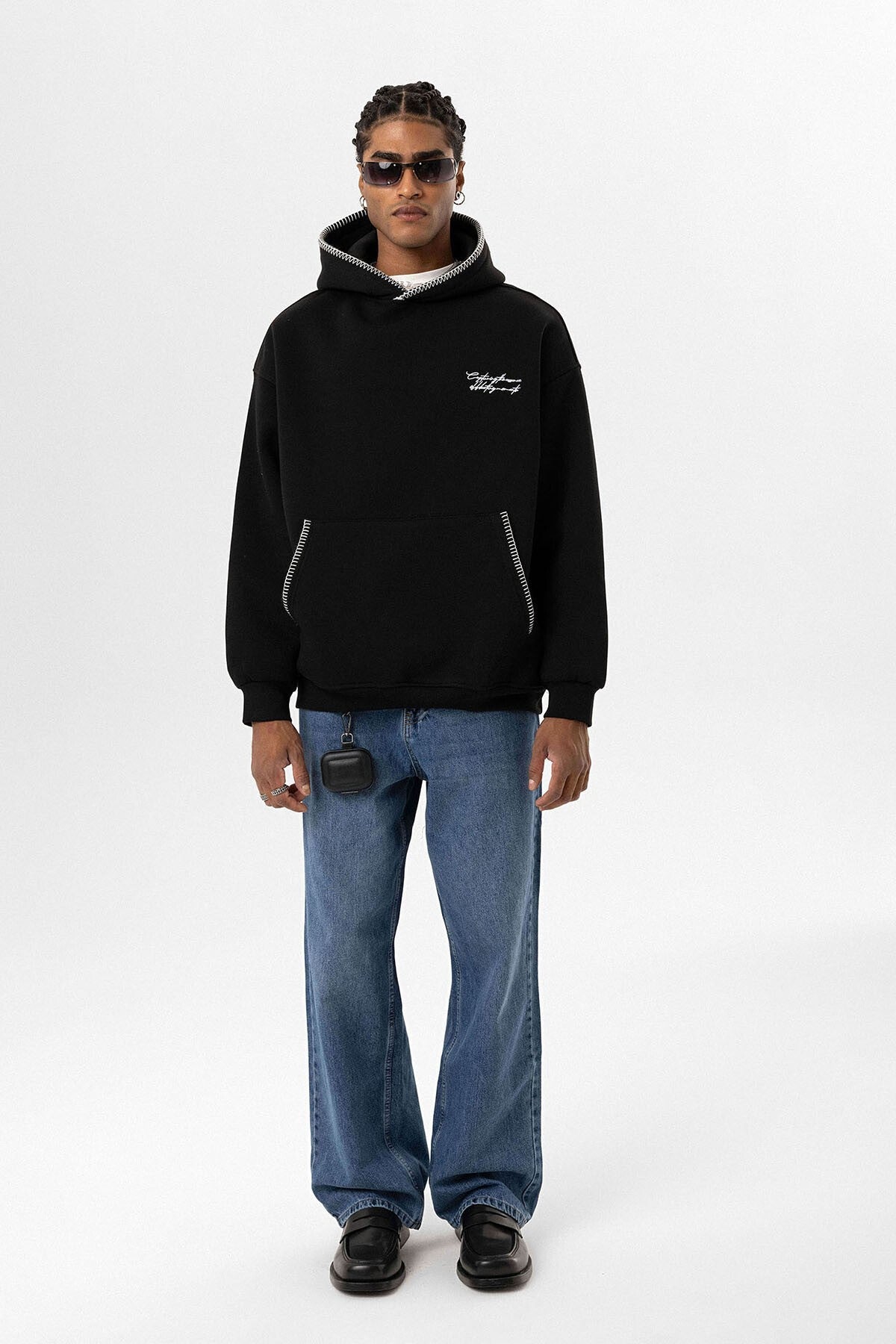 Printed Oversized Hooded Sweatshirt