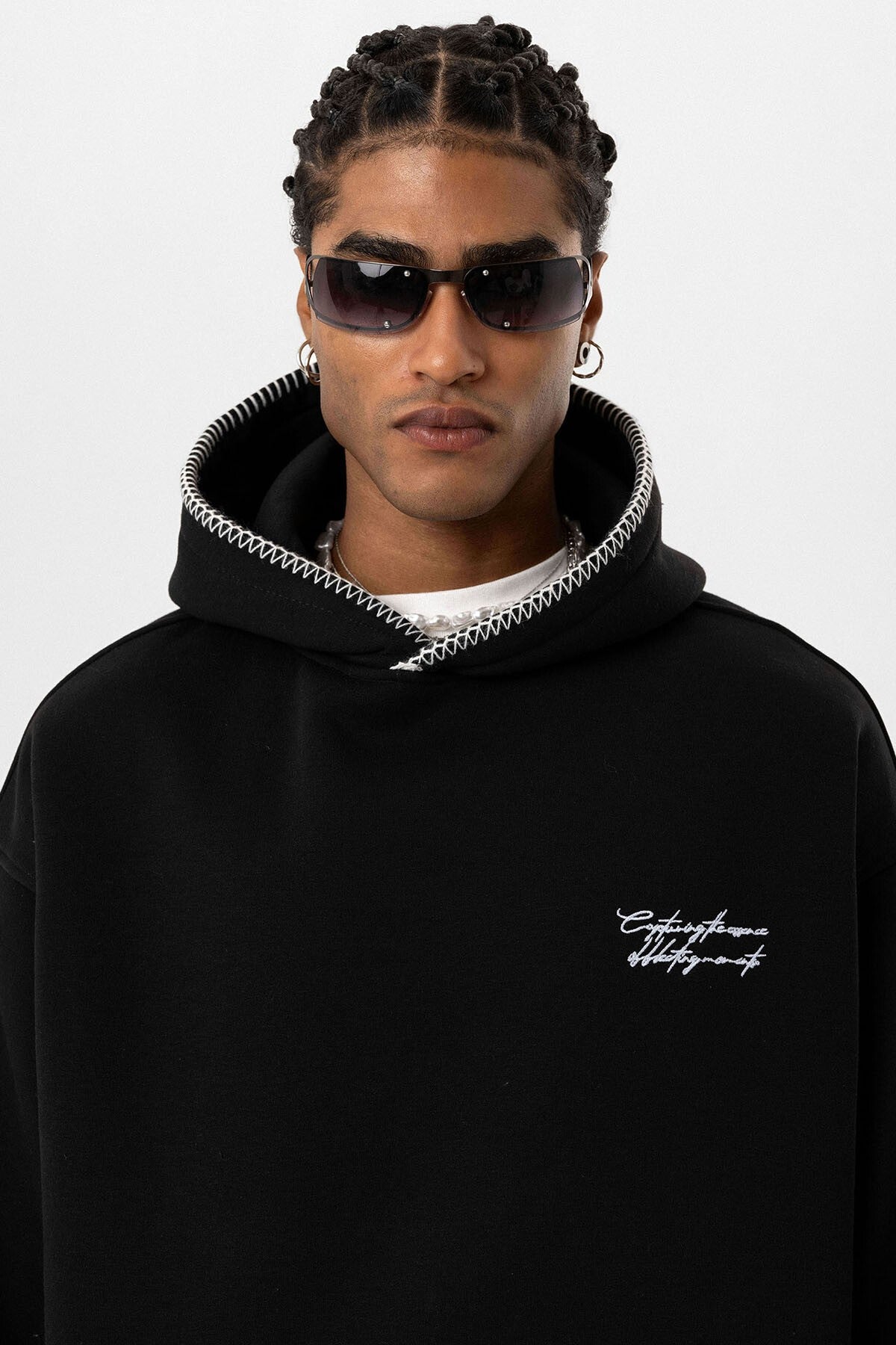 Printed Oversized Hooded Sweatshirt