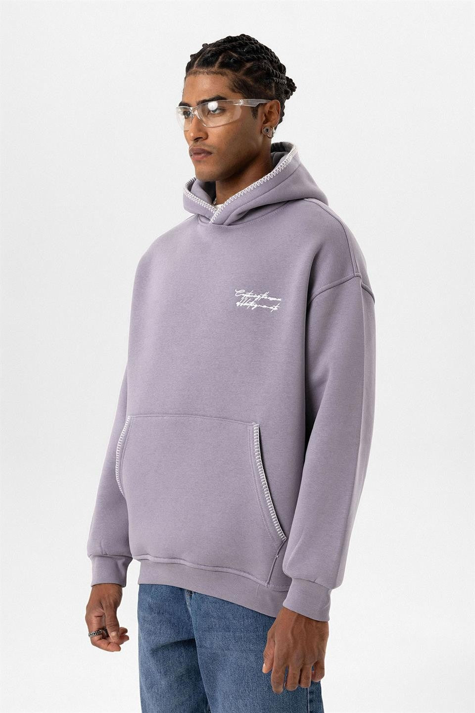 Printed Oversized Hooded Sweatshirt