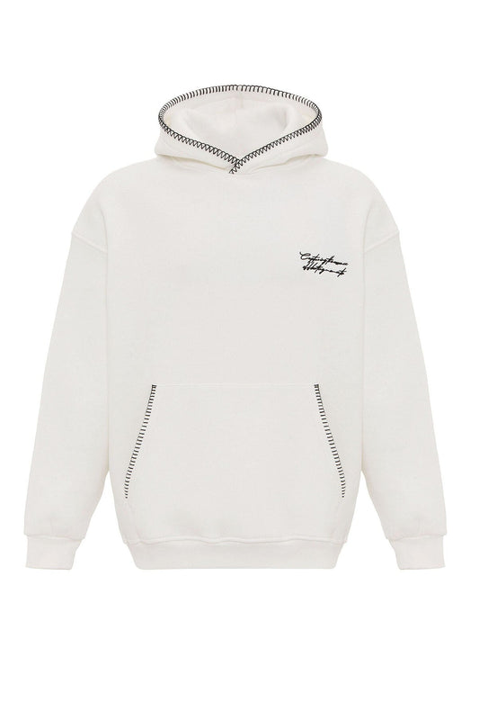 Printed Oversized Hooded Sweatshirt