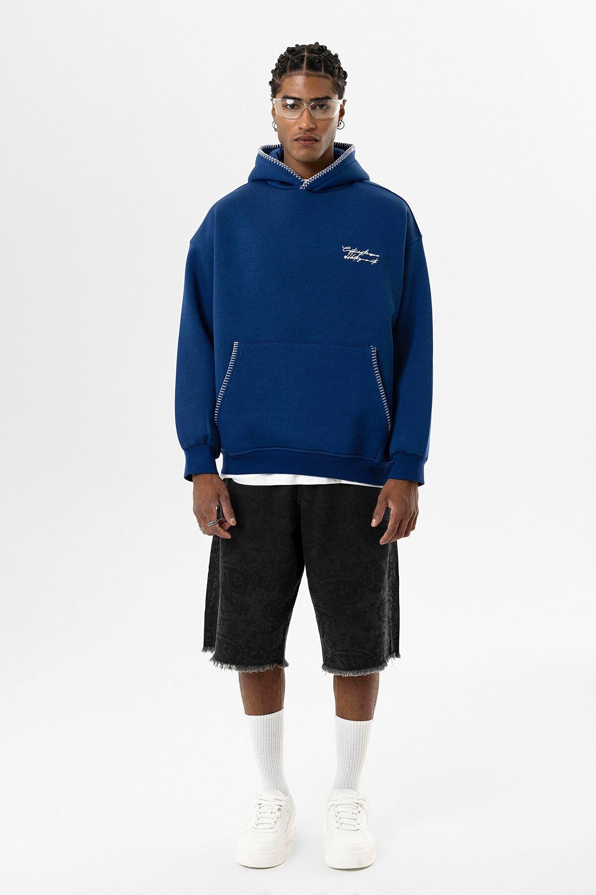 Printed Oversized Hooded Sweatshirt
