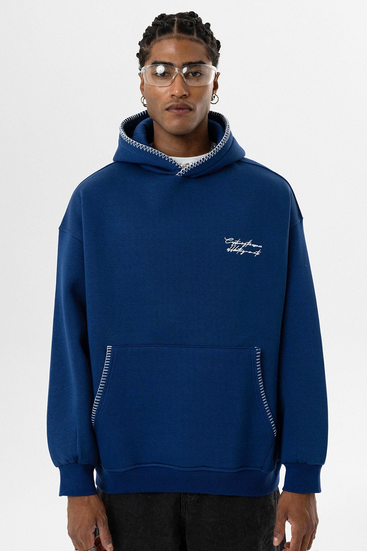 Printed Oversized Hooded Sweatshirt