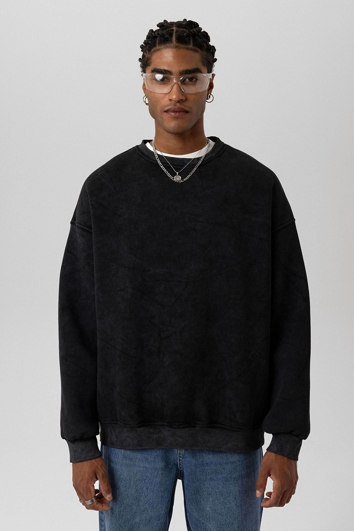 Machine-Washable Basic Oversized Sweatshirt