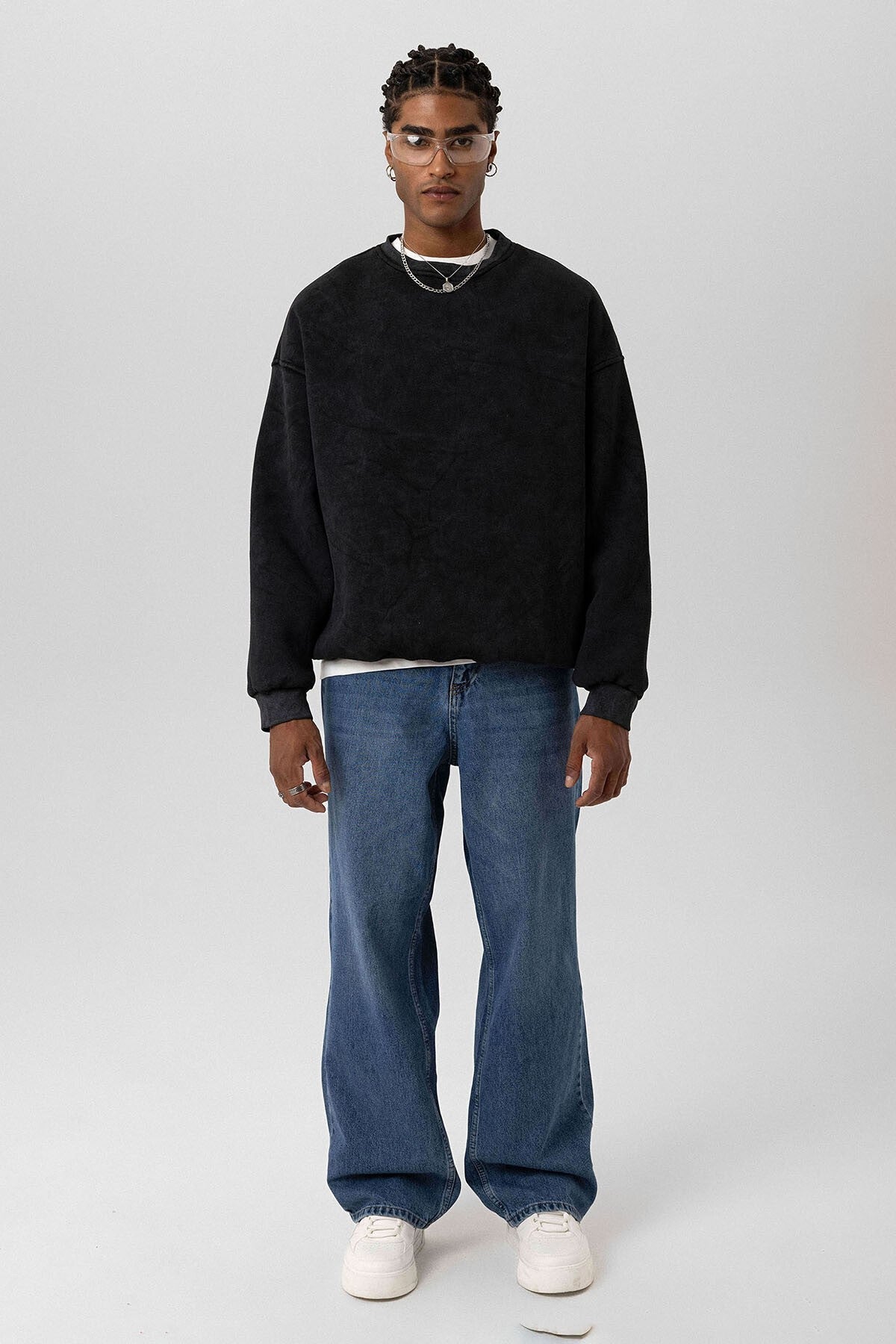 Machine-Washable Basic Oversized Sweatshirt