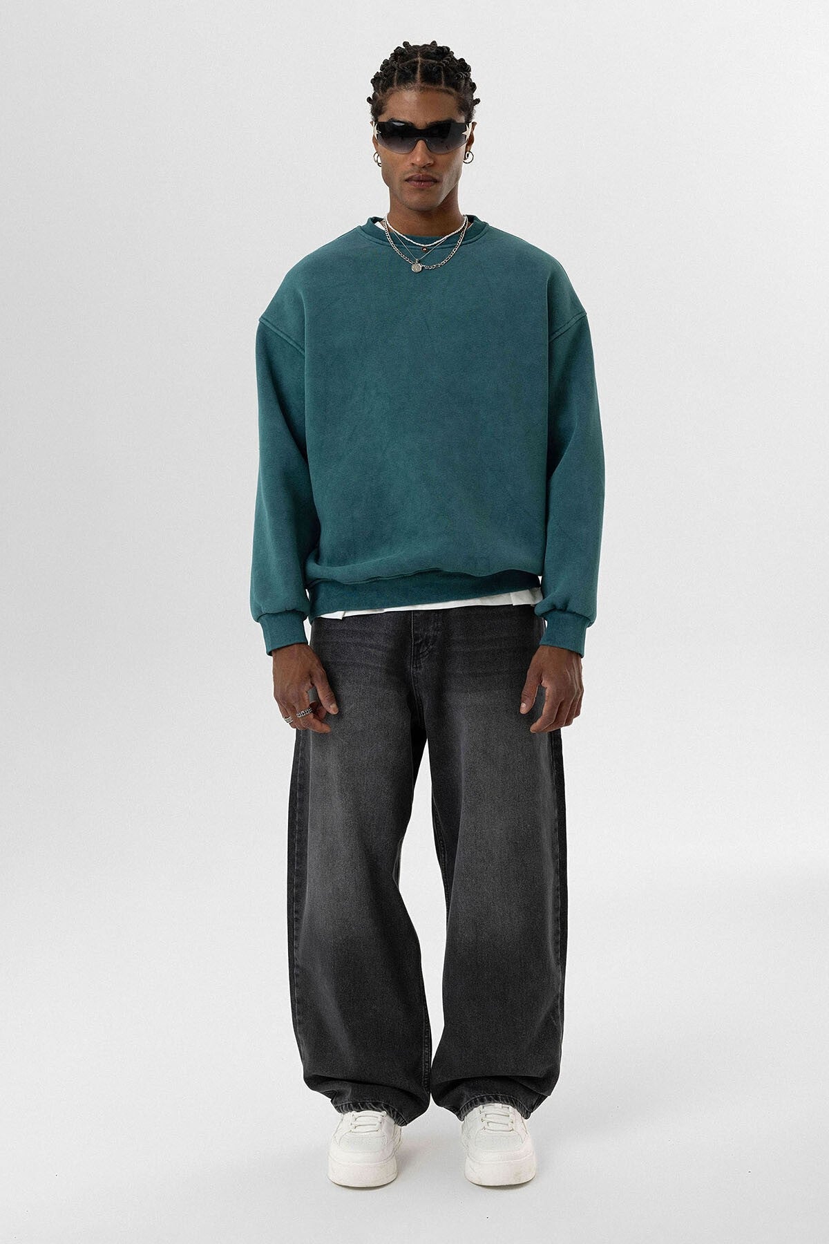 Machine-Washable Basic Oversized Sweatshirt