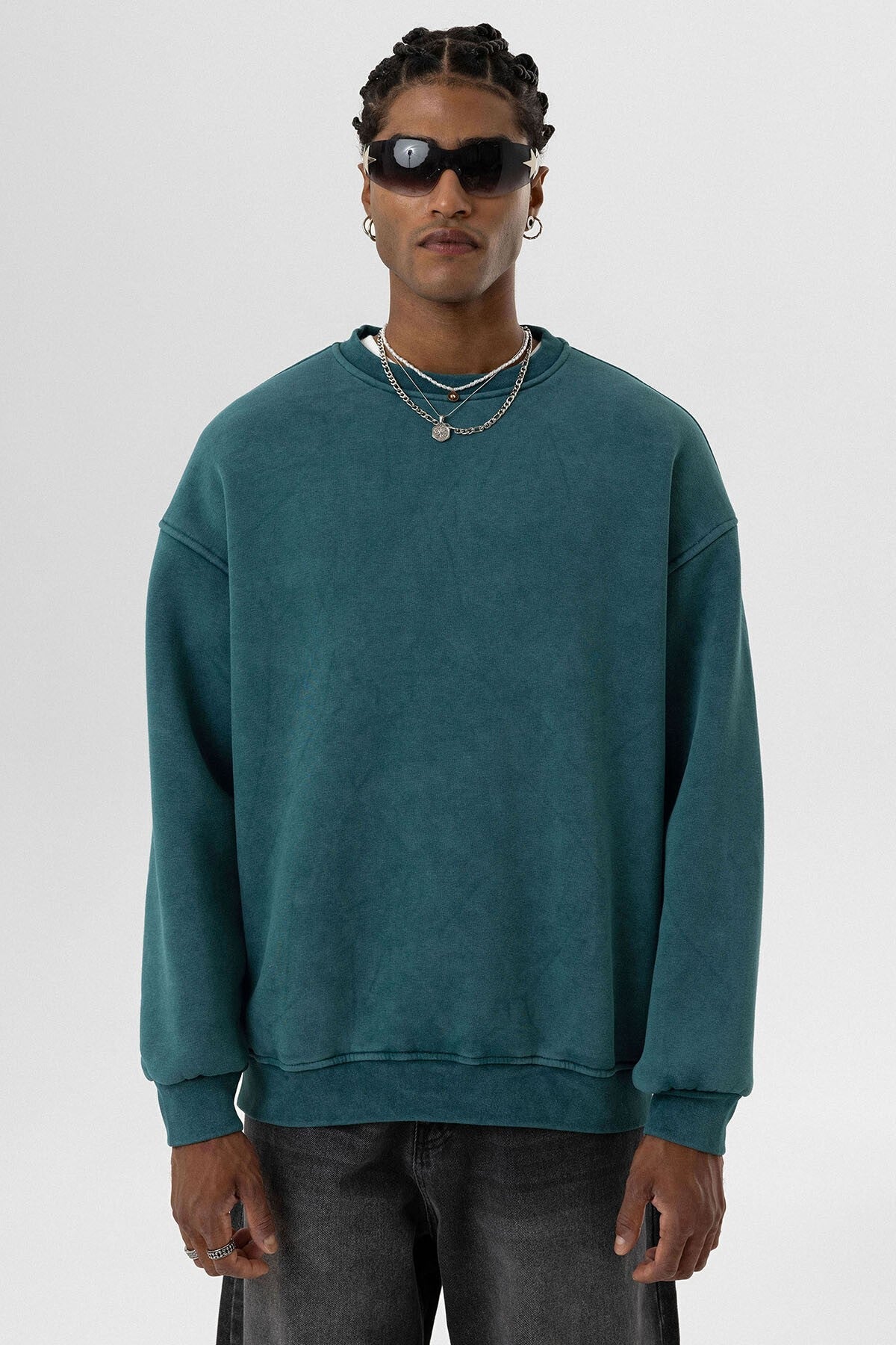 Machine-Washable Basic Oversized Sweatshirt