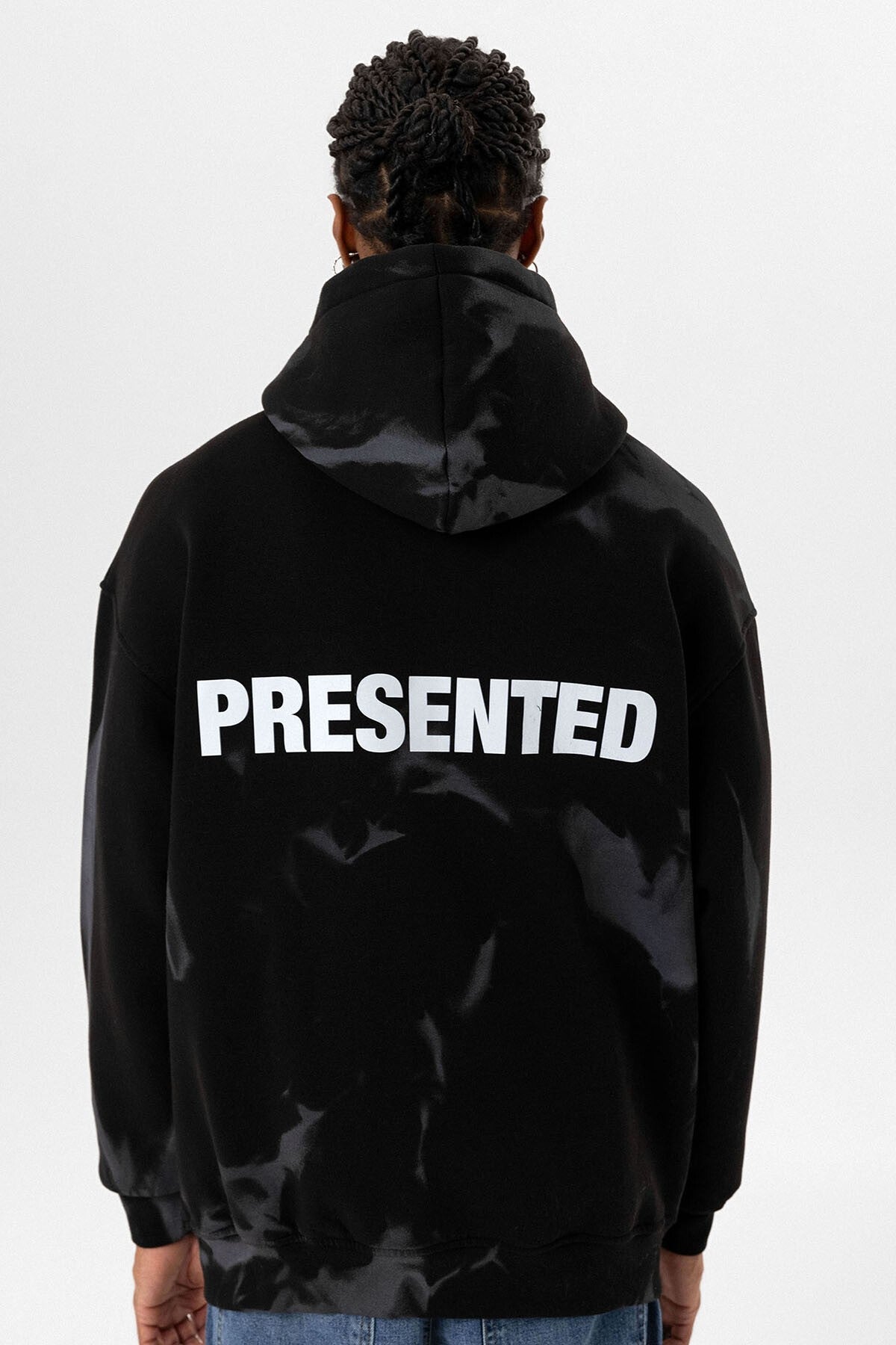 Color-Detailed Oversized Hooded Sweatshirt