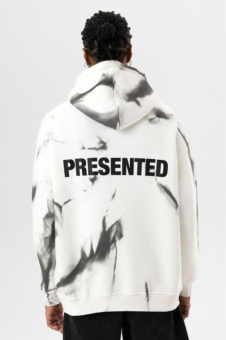 Color-Detailed Oversized Hooded Sweatshirt