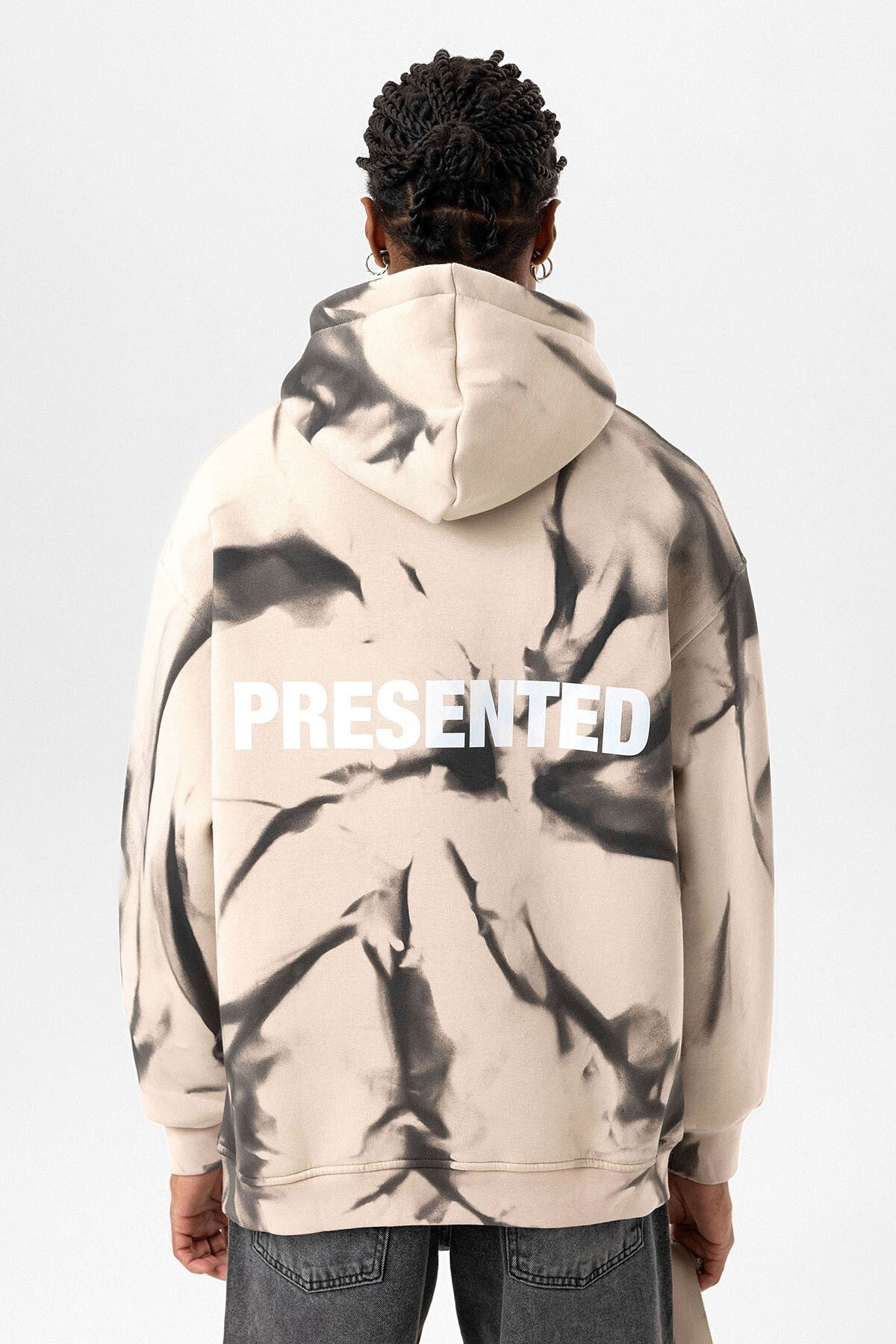 Color-Detailed Oversized Hooded Sweatshirt