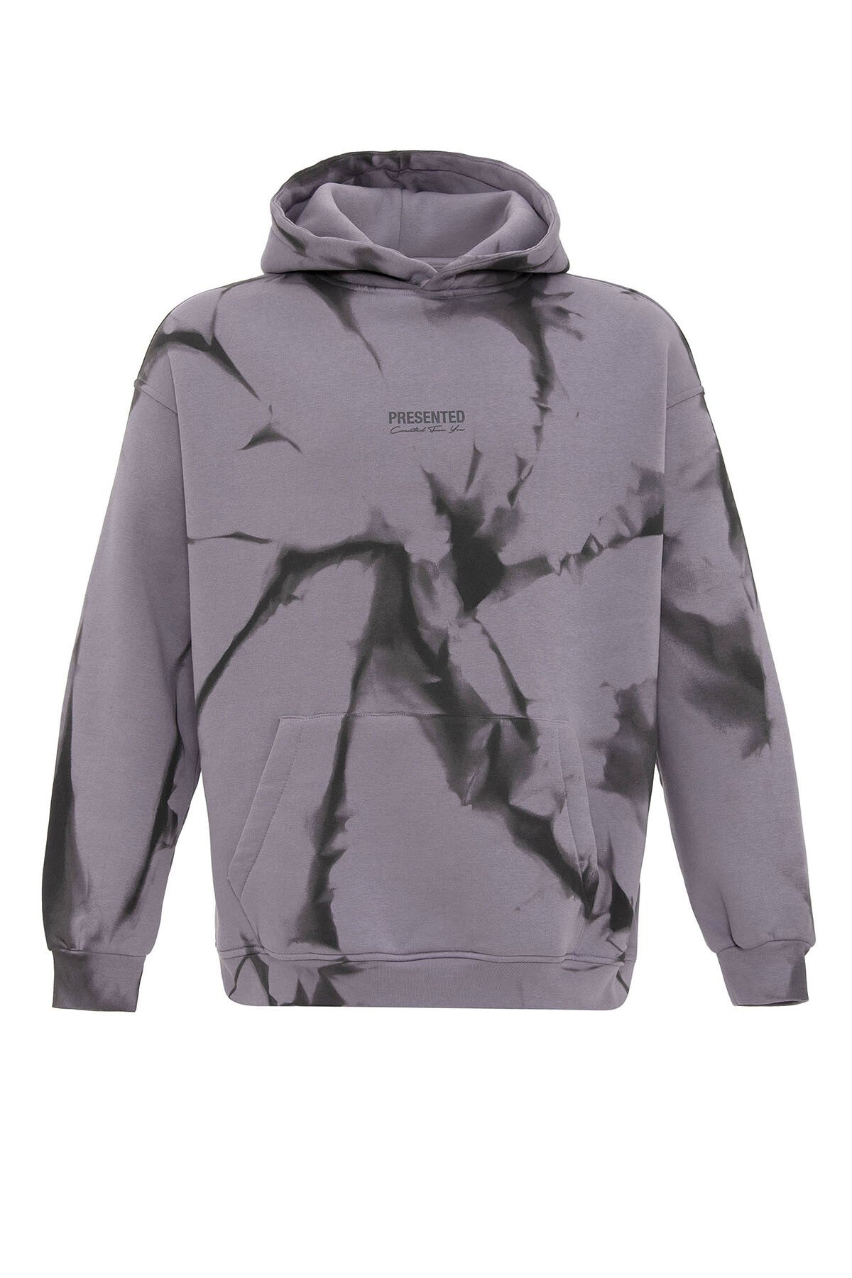 Color-Detailed Oversized Hooded Sweatshirt