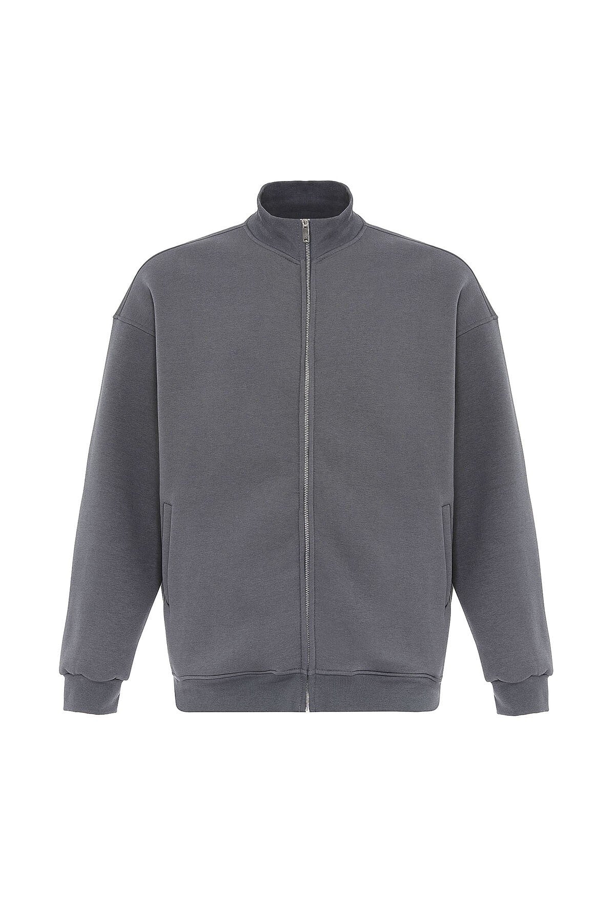 Basic Oversized Sweatshirt with Zipper