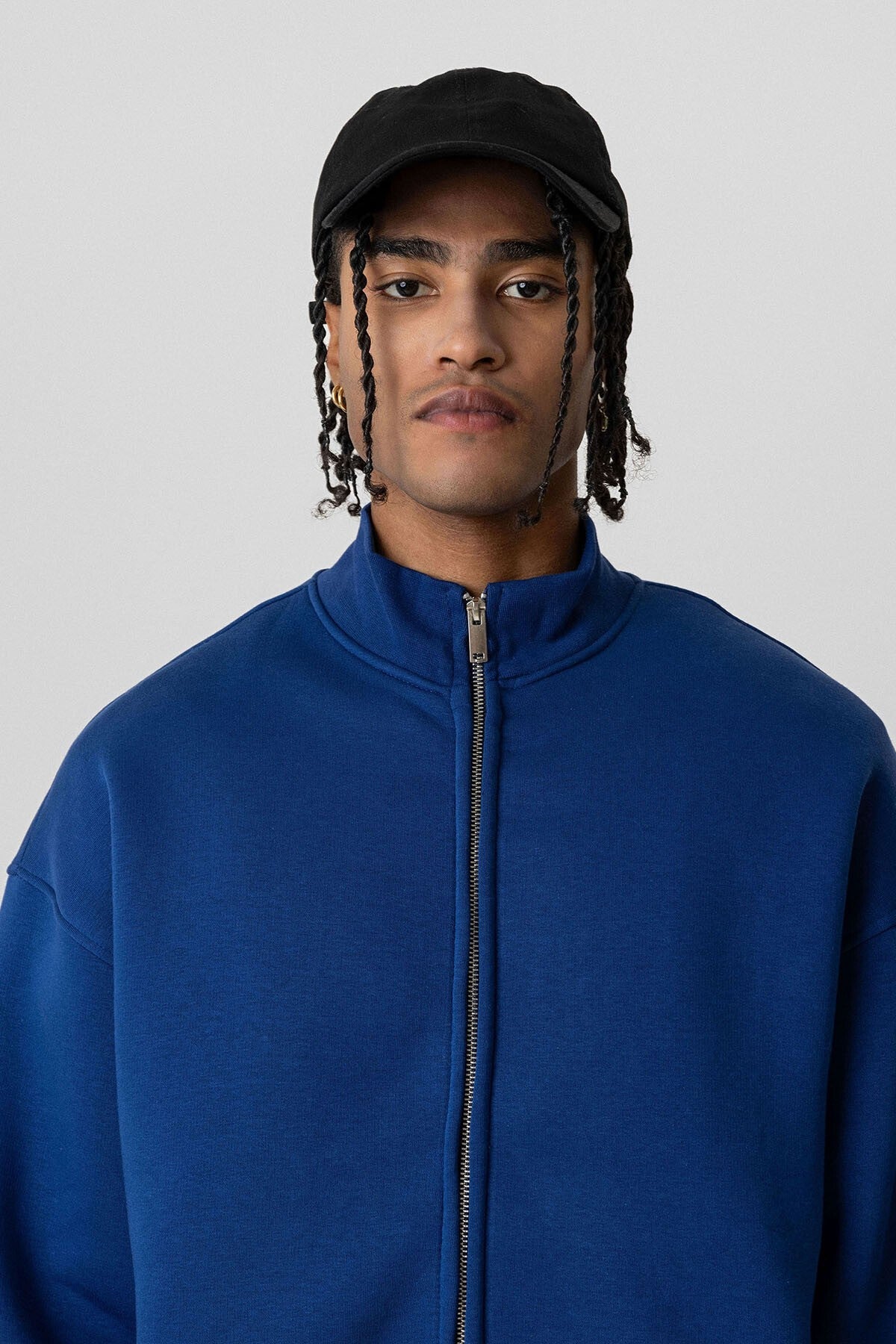 Basic Oversized Sweatshirt with Zipper
