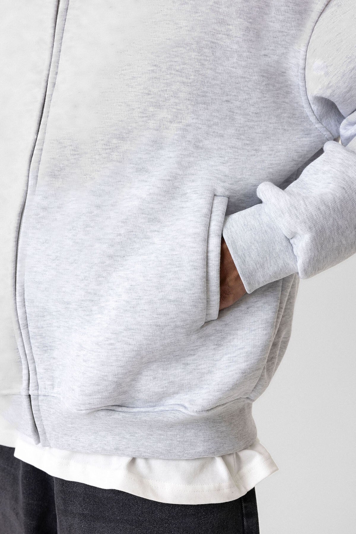 Basic Oversized Sweatshirt with Zipper