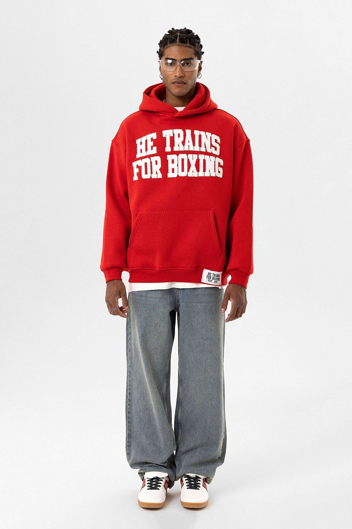 Oversized Hooded Sweatshirt with Printed Design