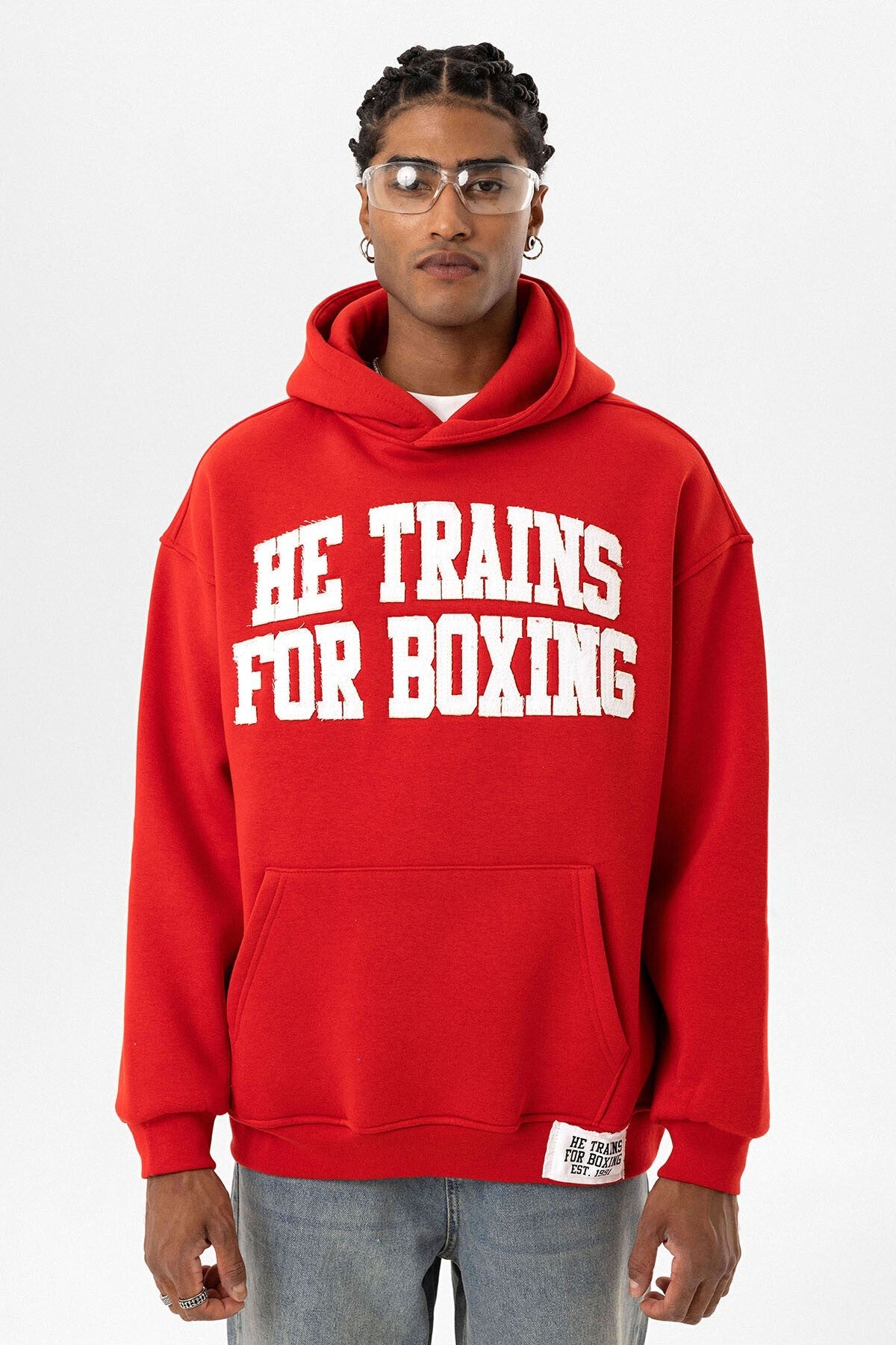 Oversized Hooded Sweatshirt with Printed Design