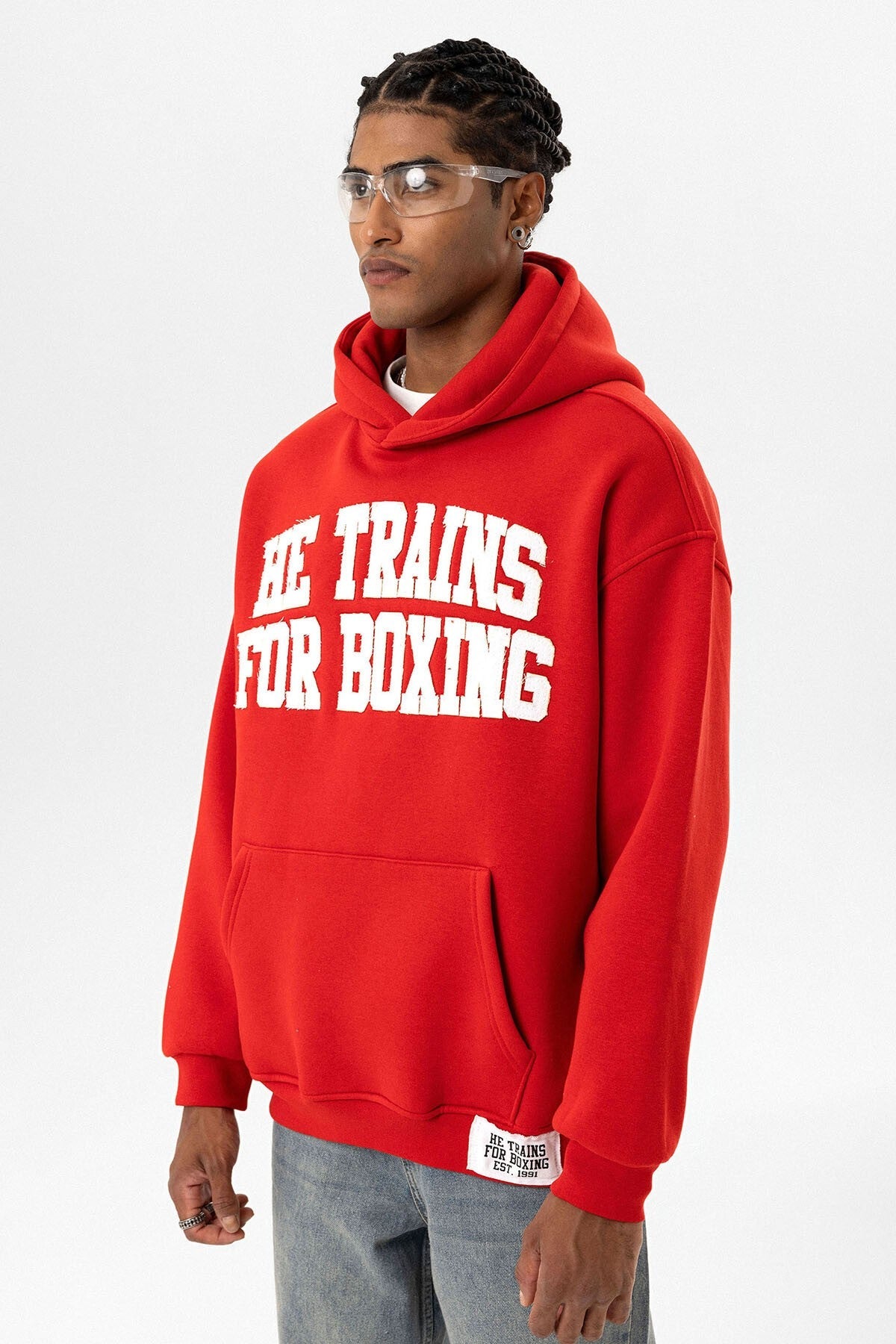 Oversized Hooded Sweatshirt with Printed Design
