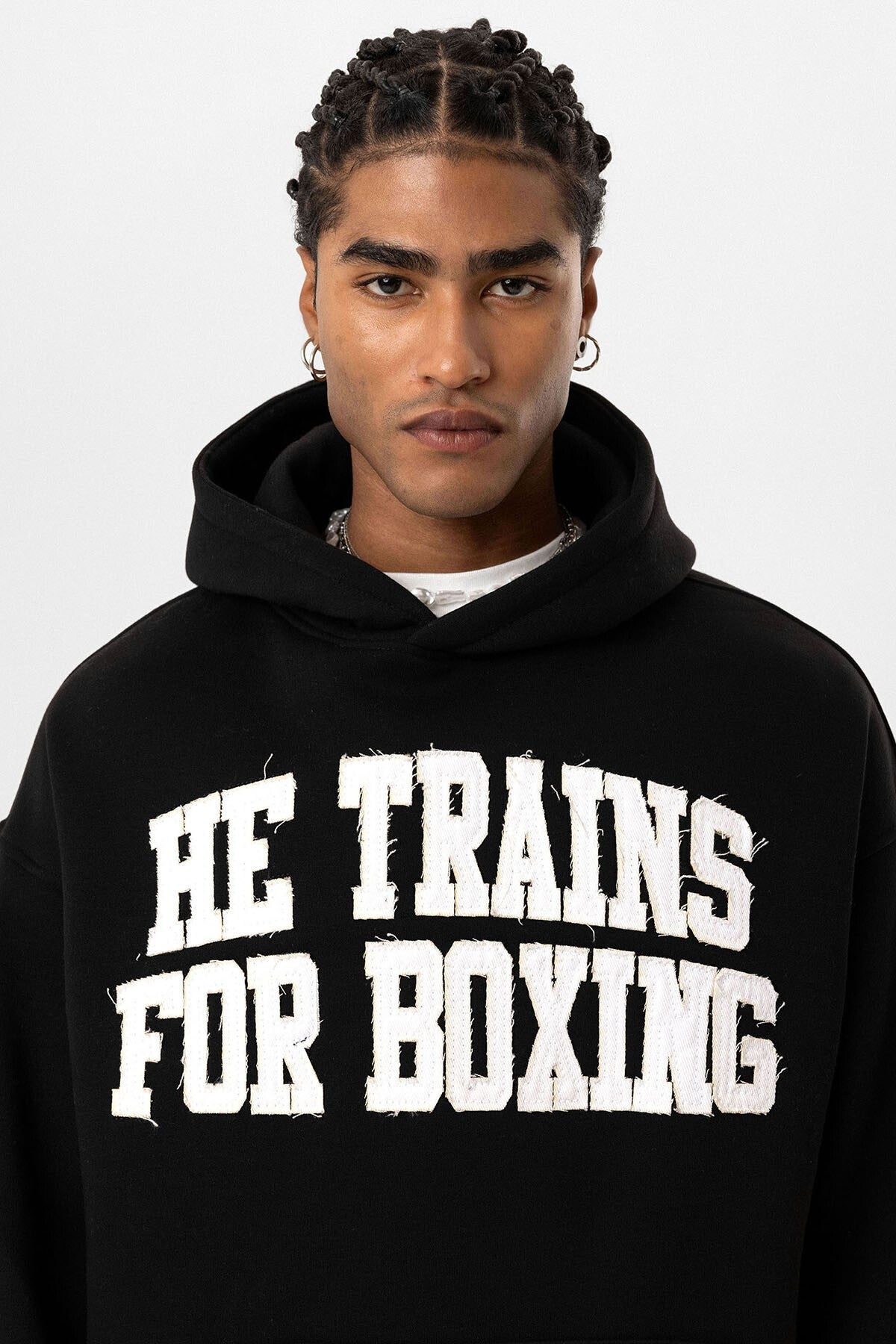 Oversized Hooded Sweatshirt with Printed Design