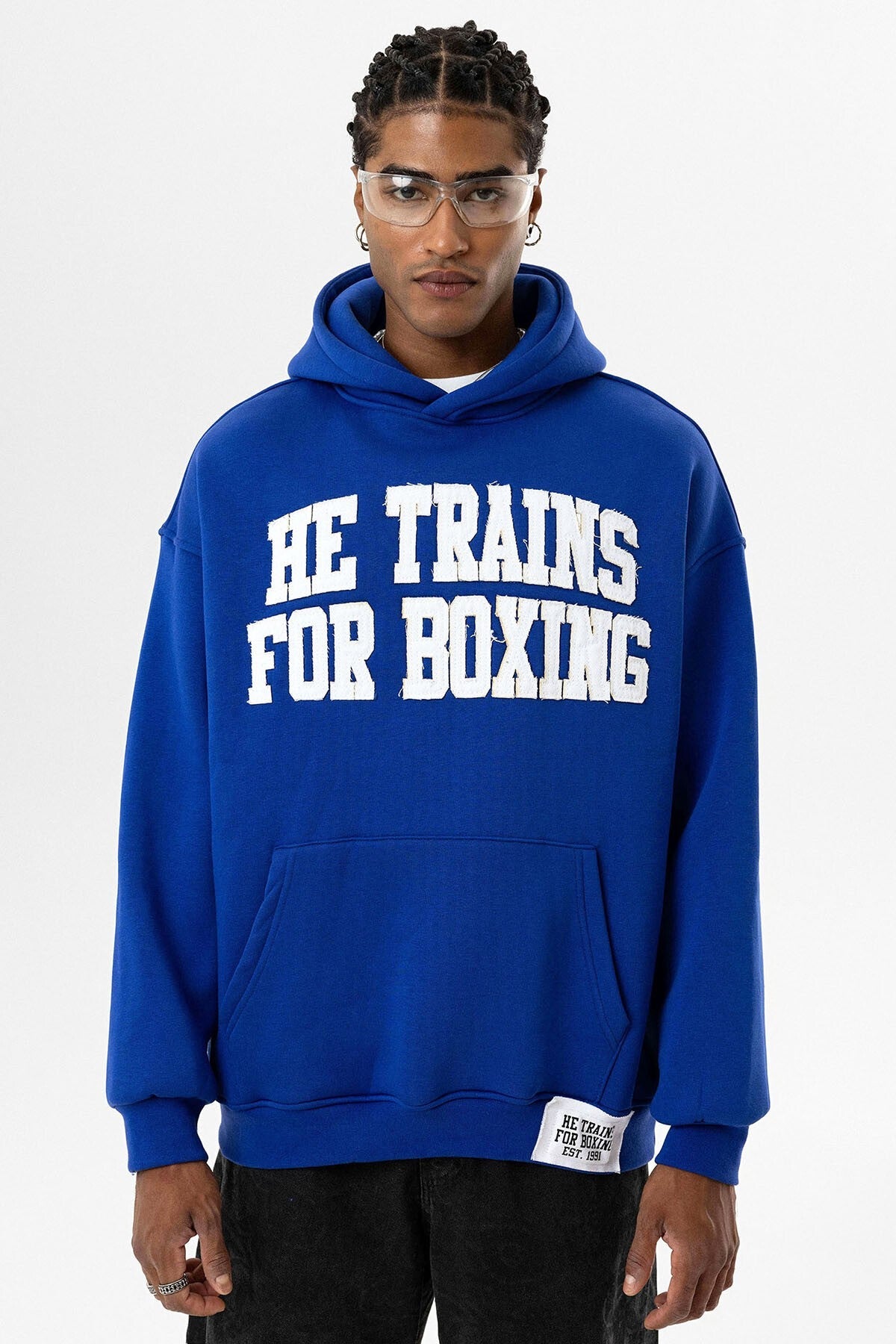Oversized Hooded Sweatshirt with Printed Design