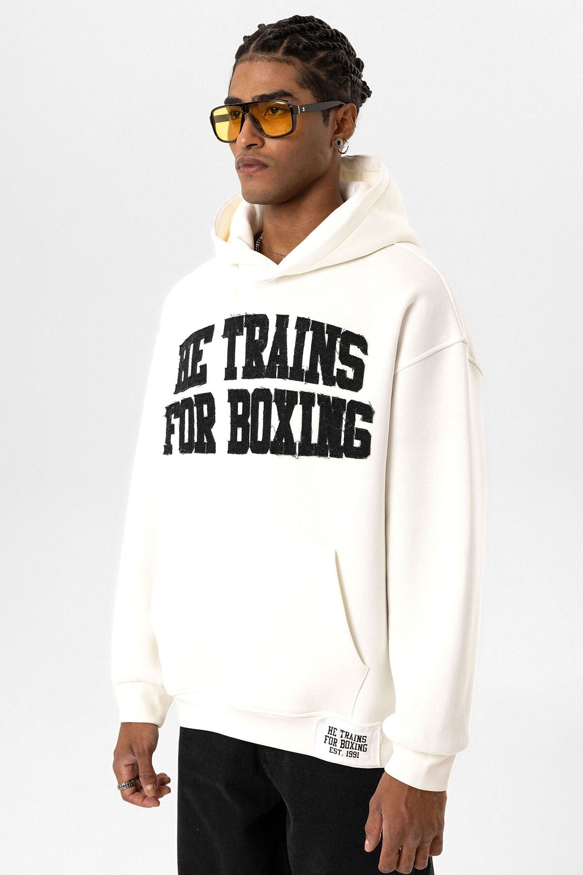 Oversized Hooded Sweatshirt with Printed Design