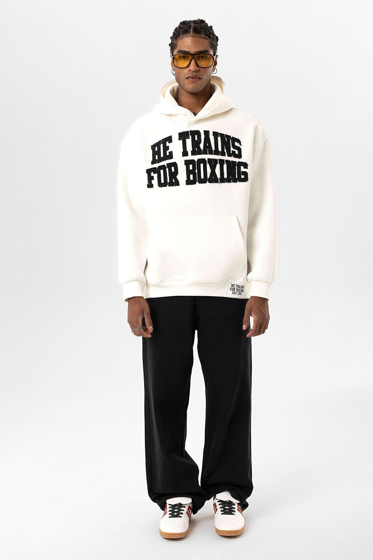 Oversized Hooded Sweatshirt with Printed Design