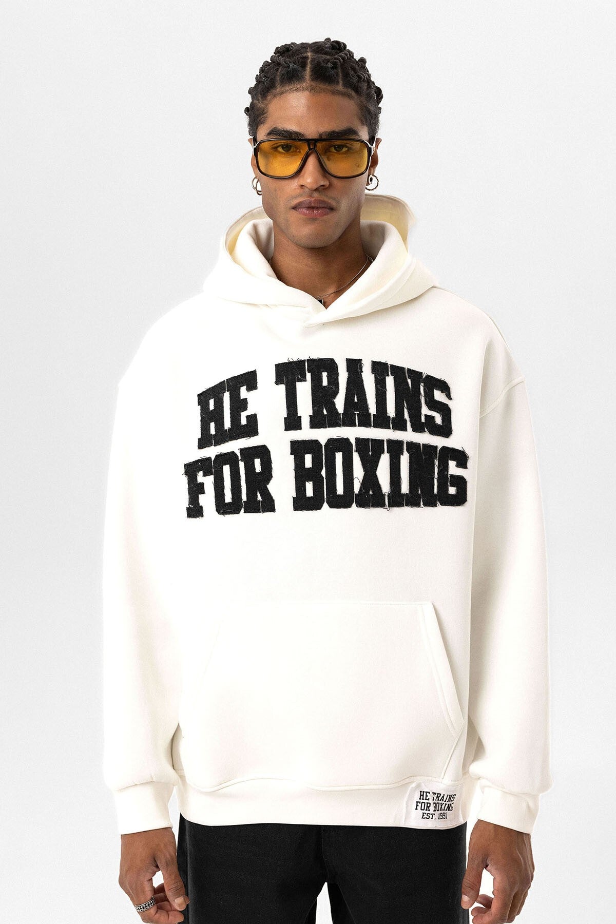 Oversized Hooded Sweatshirt with Printed Design