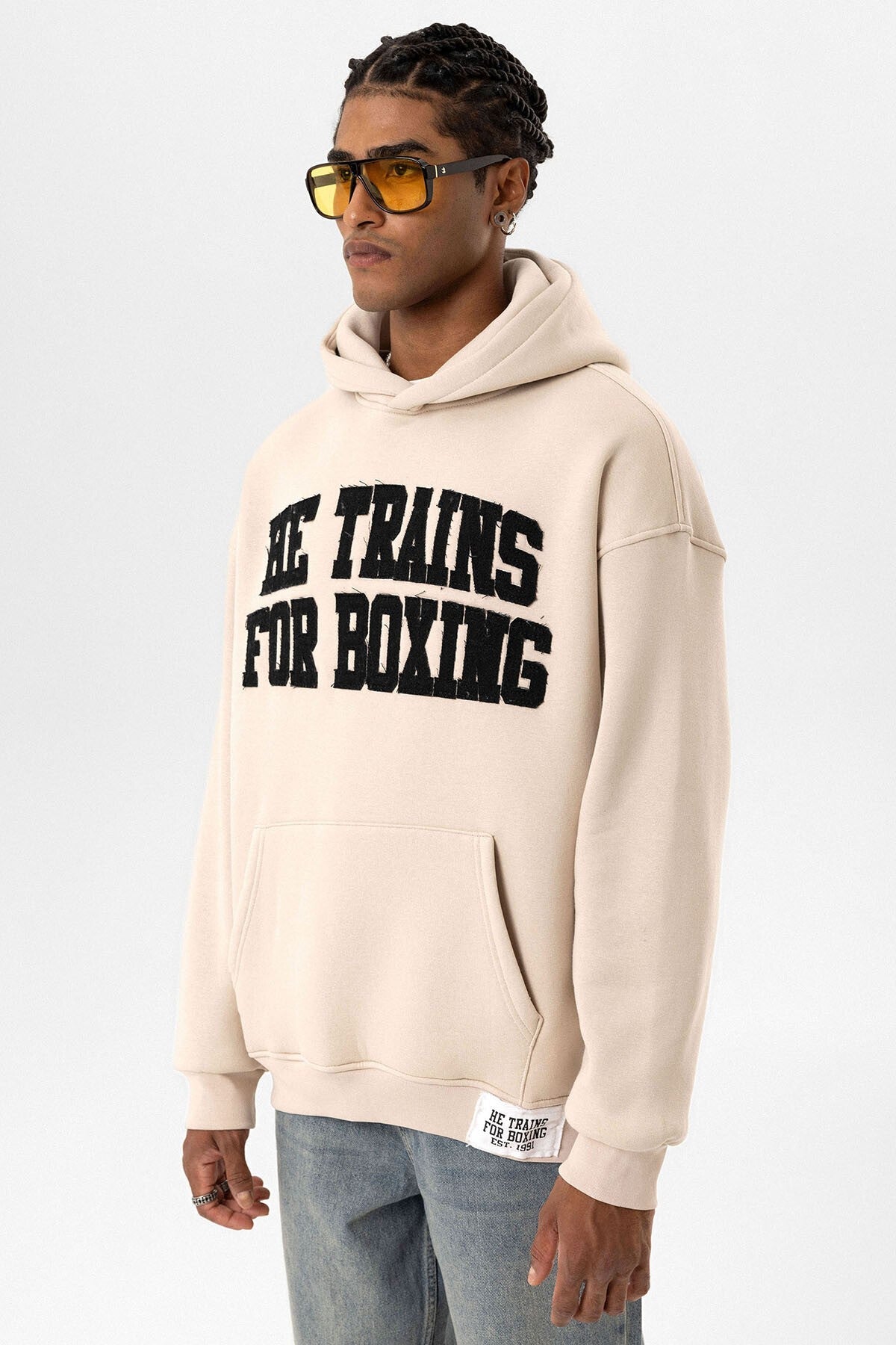 Oversized Hooded Sweatshirt with Printed Design