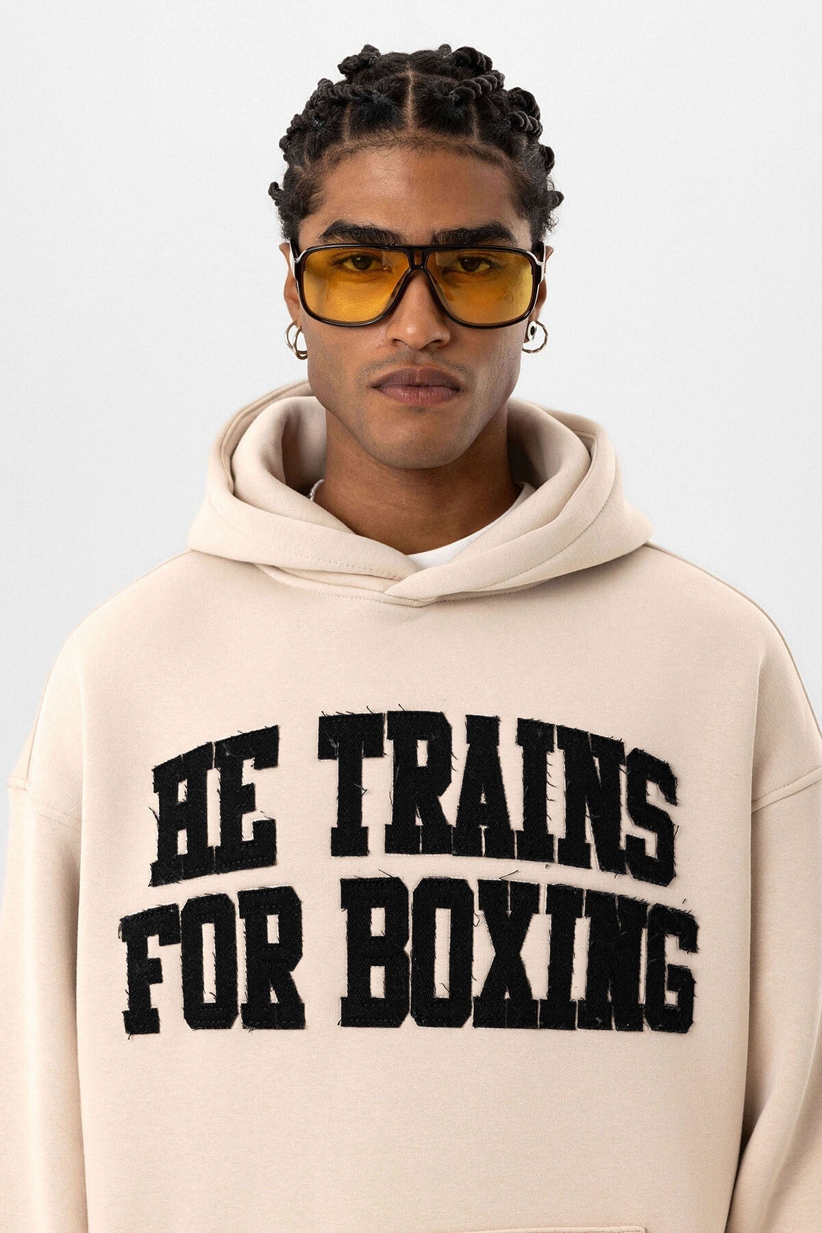 Oversized Hooded Sweatshirt with Printed Design