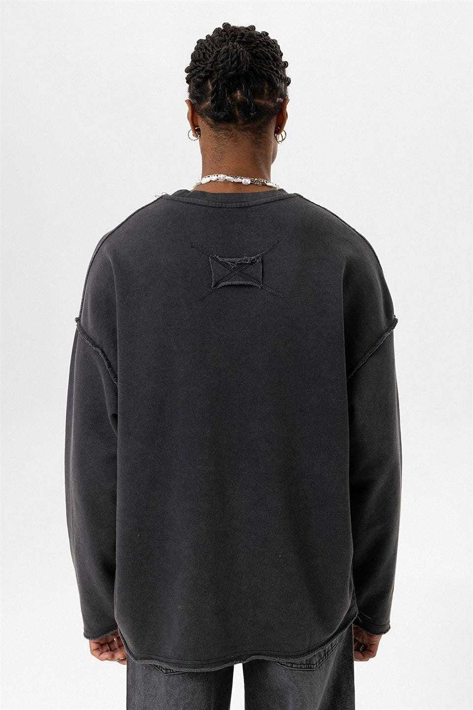 Oversized Sweatshirt with Washed Back Detail