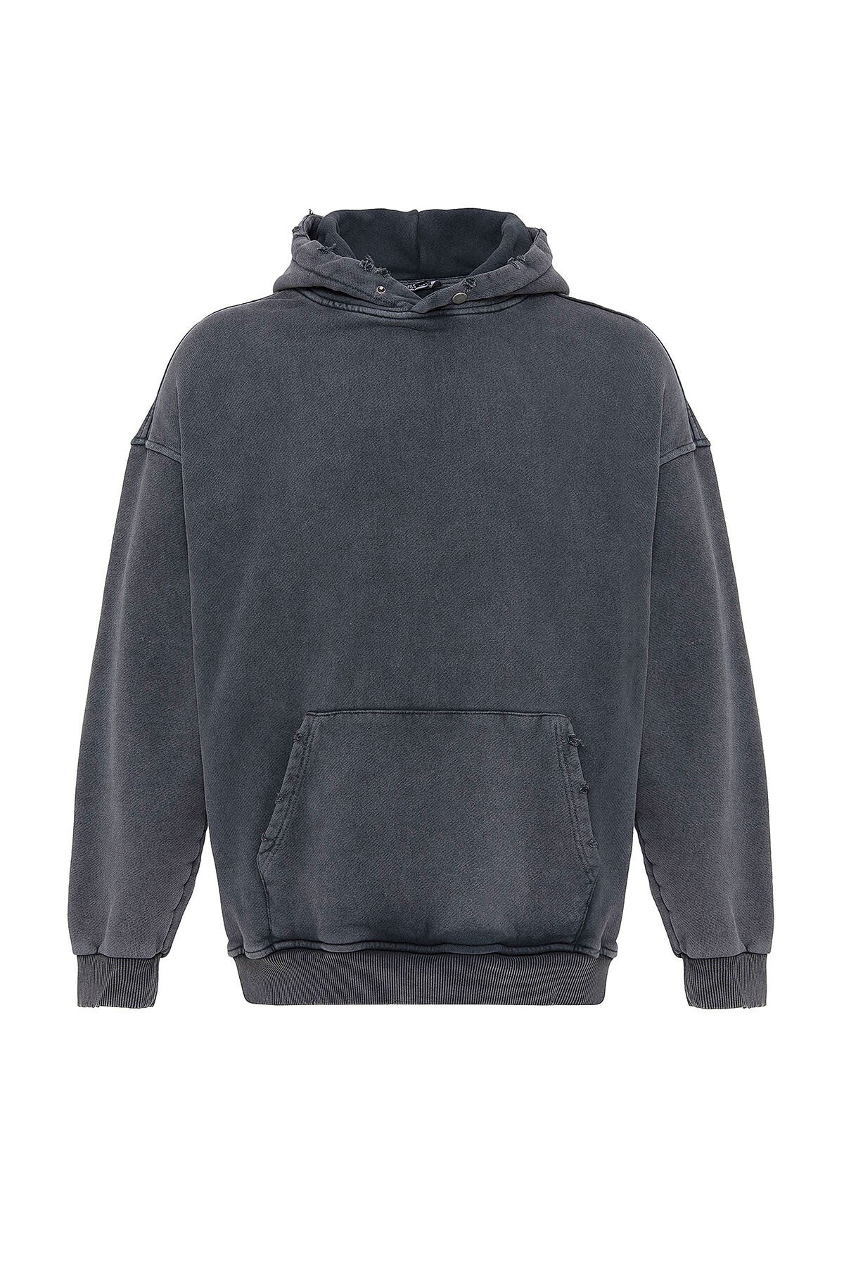 Premium Oversized Sweatshirt with Ripped Details