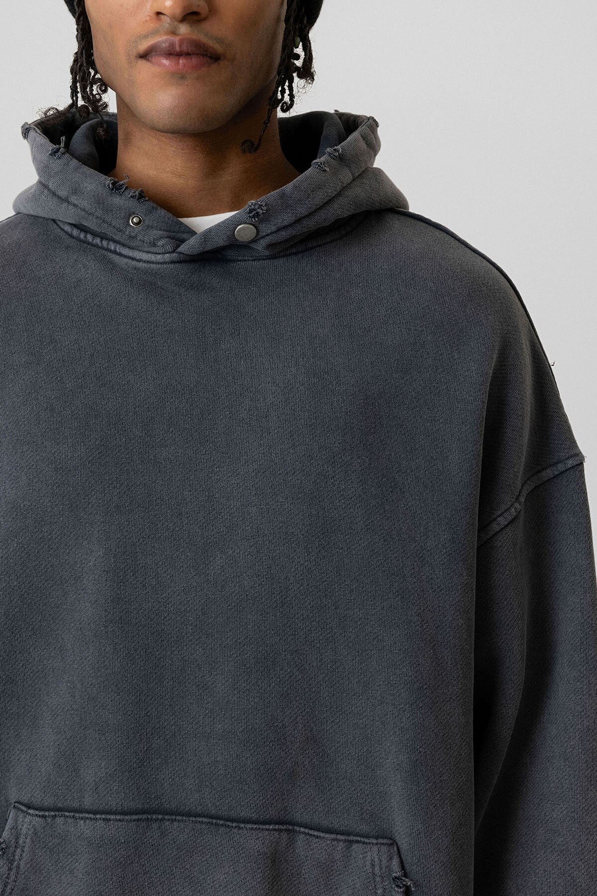 Premium Oversized Sweatshirt with Ripped Details