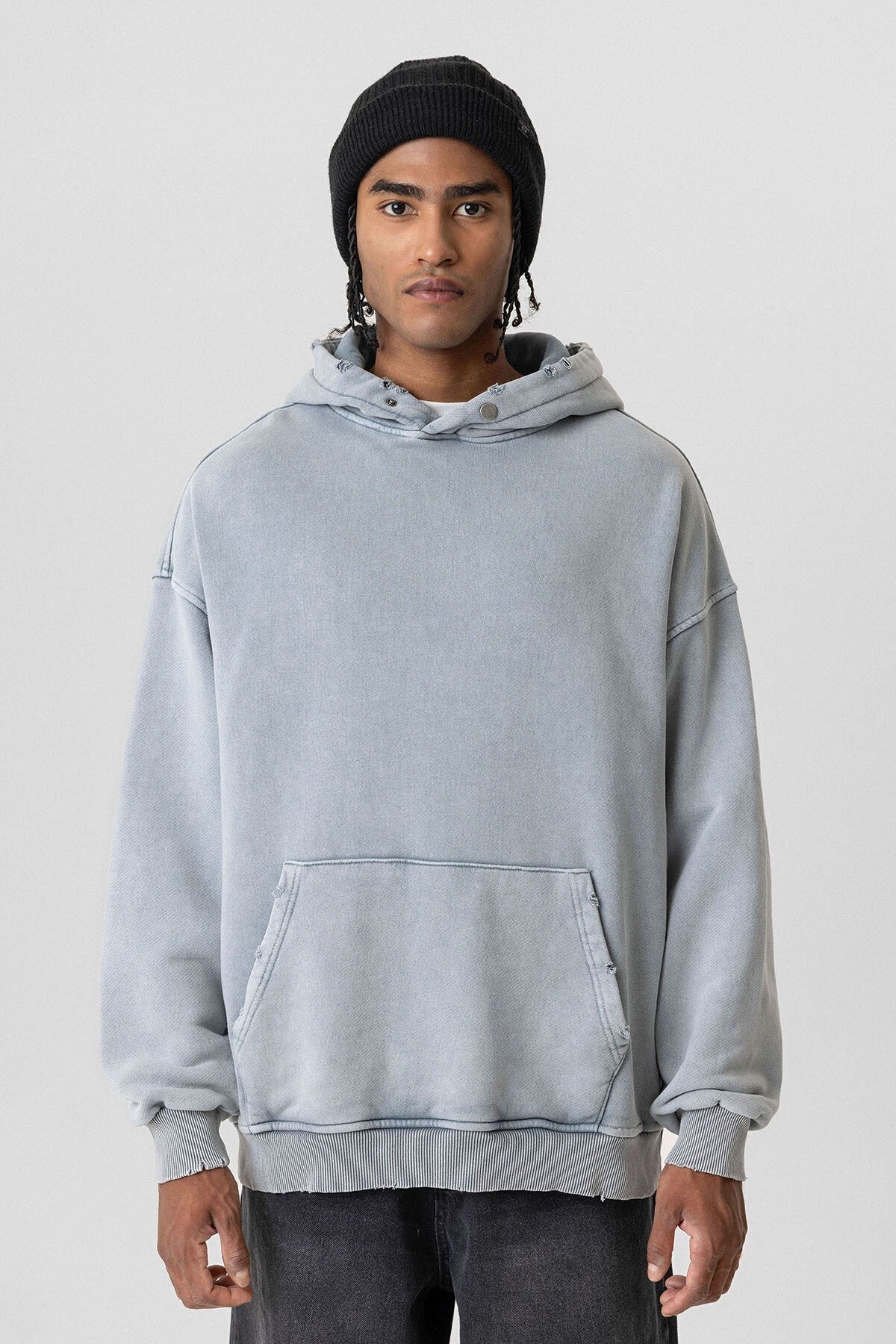 Premium Oversized Sweatshirt with Ripped Details