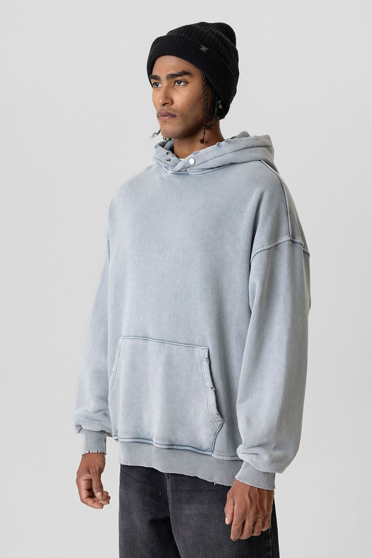 Premium Oversized Sweatshirt with Ripped Details
