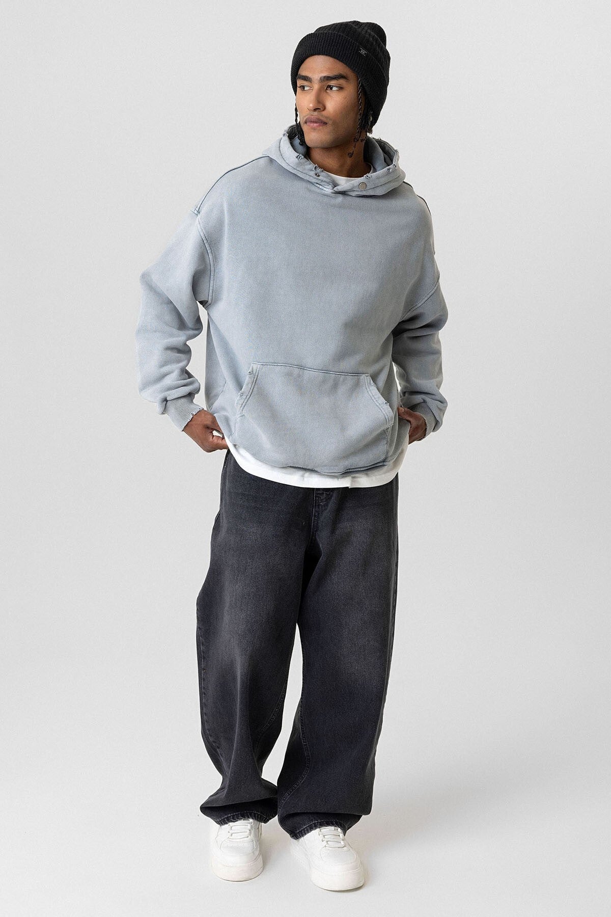 Premium Oversized Sweatshirt with Ripped Details