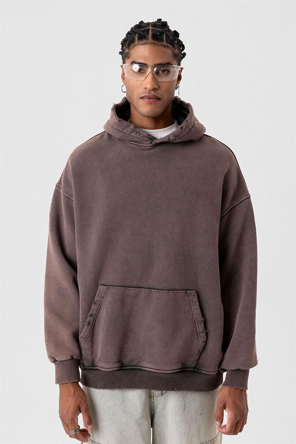 Premium Oversized Sweatshirt with Ripped Details