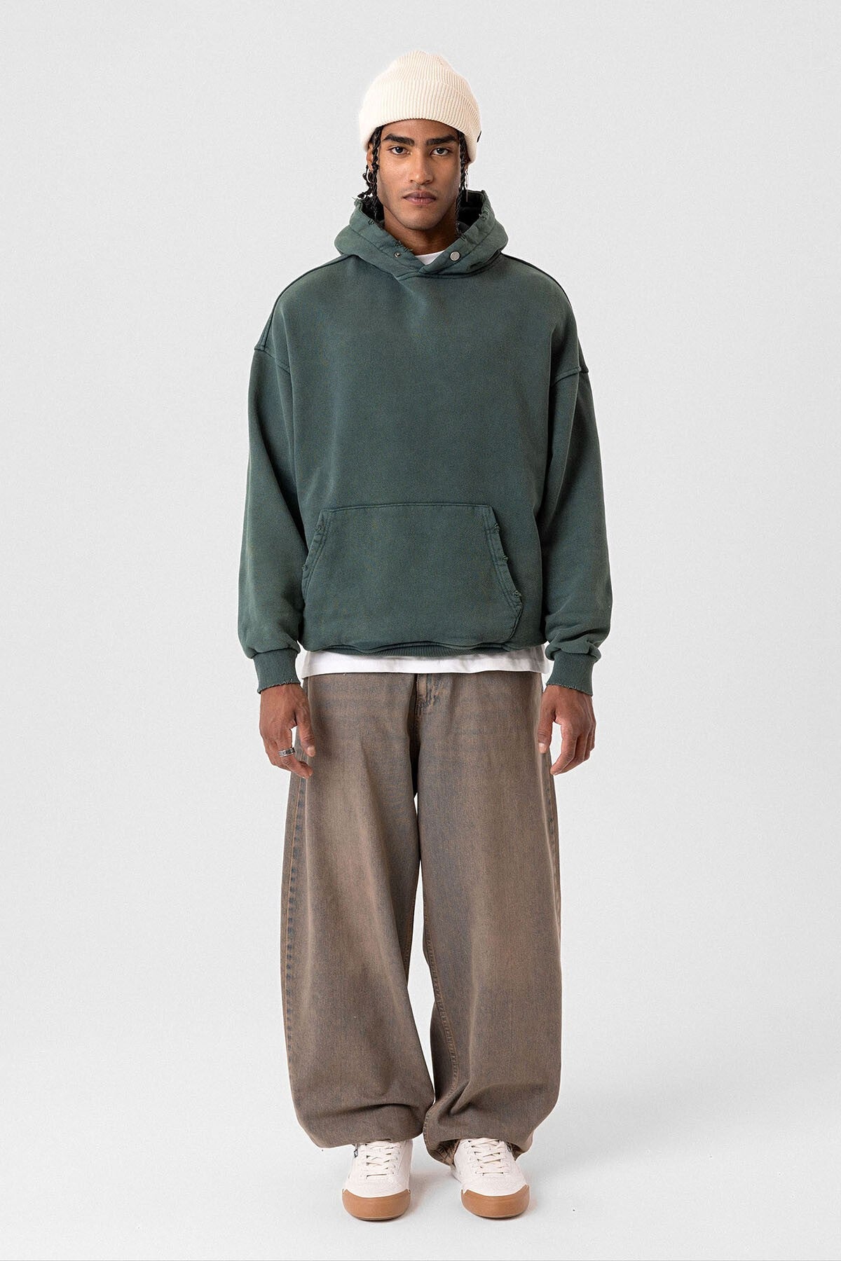 Premium Oversized Sweatshirt with Ripped Details